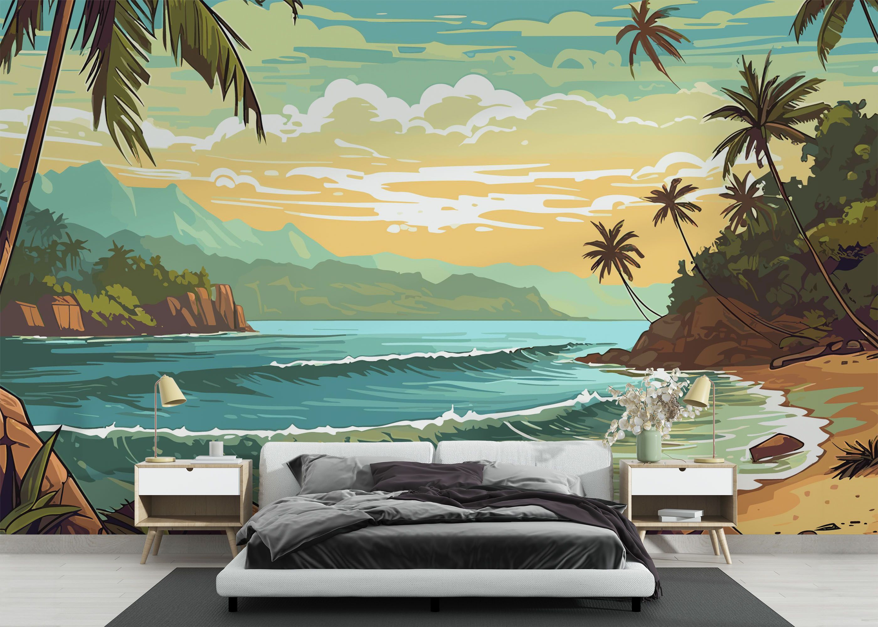 Cartoon Beach Art mockup 3
