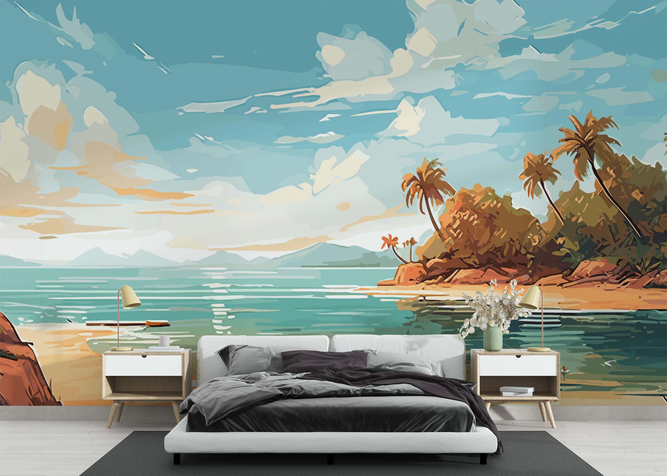 Fototapete Exotic Beach mockup 3