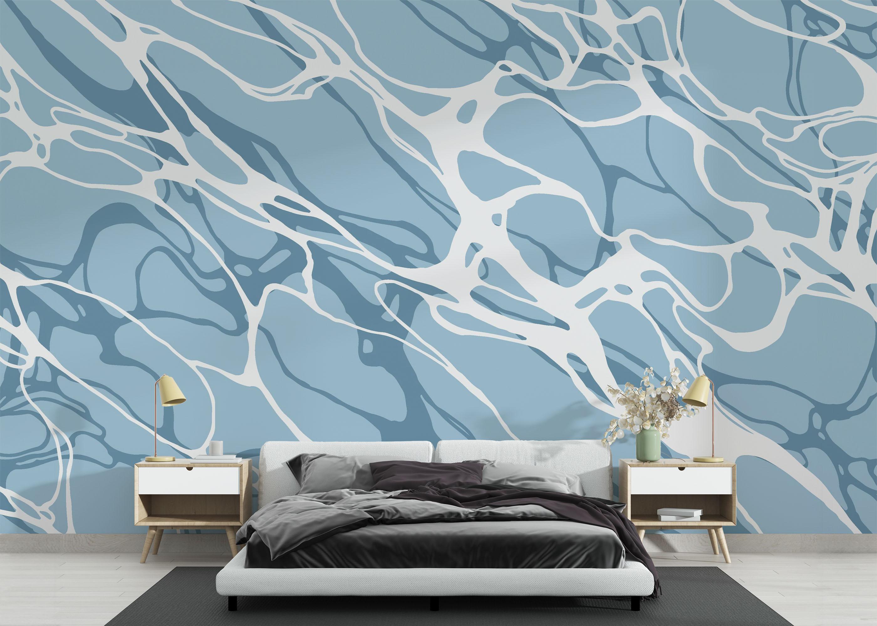 Fototapete Light Blue Water Art mockup 3