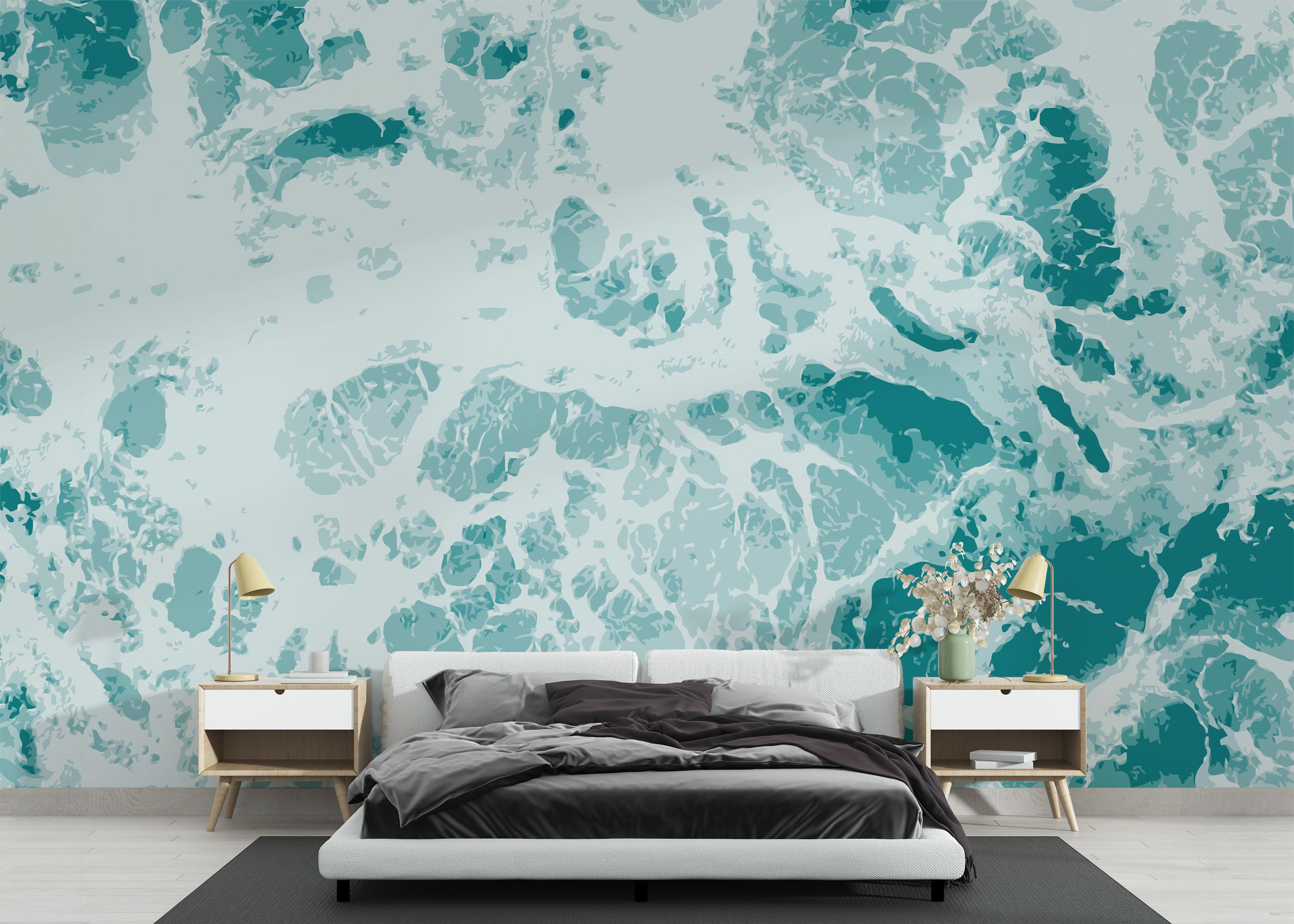 Fototapete Light Blue Water mockup 3