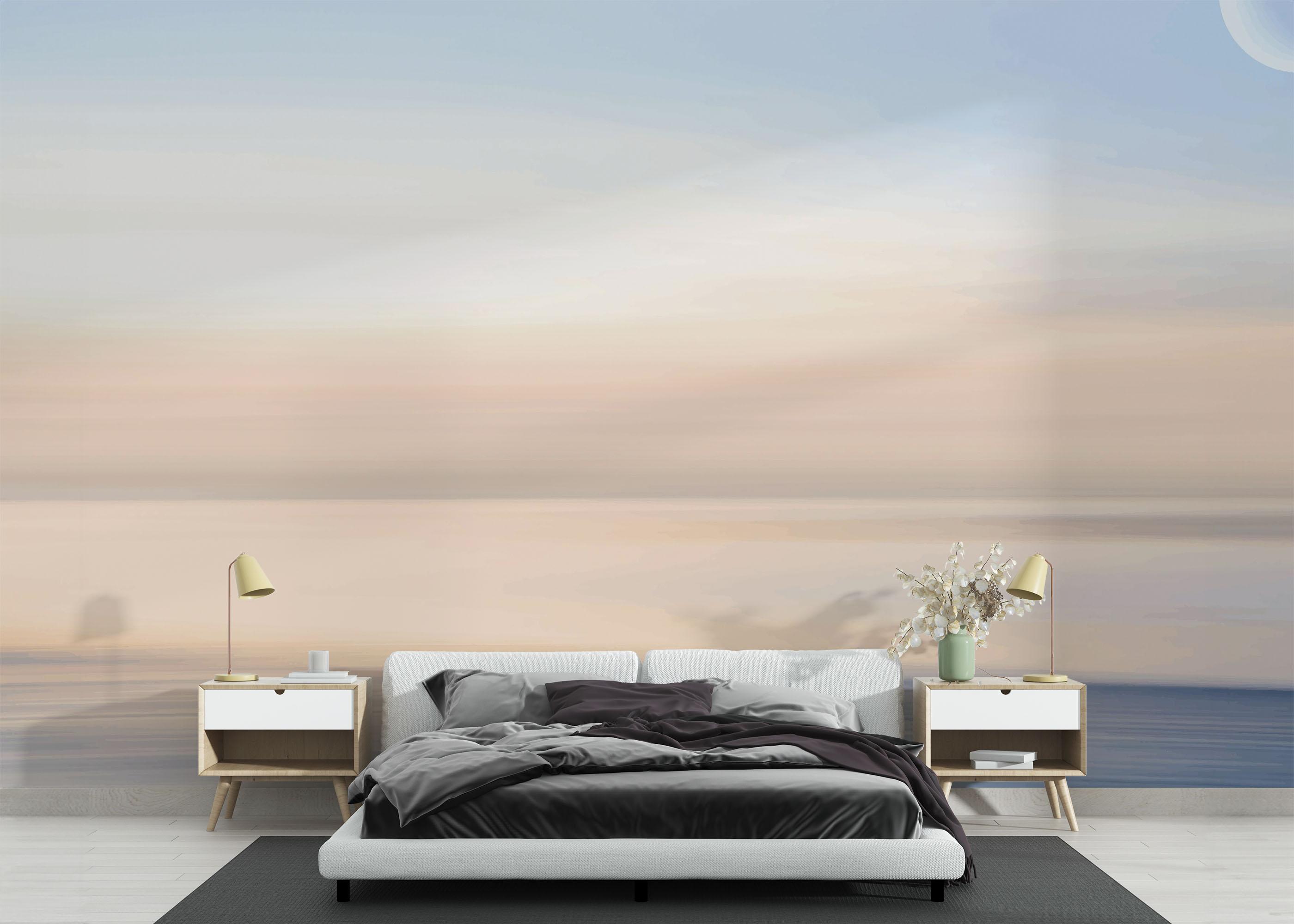 Fototapete Pastel Moon Ocean mockup 3