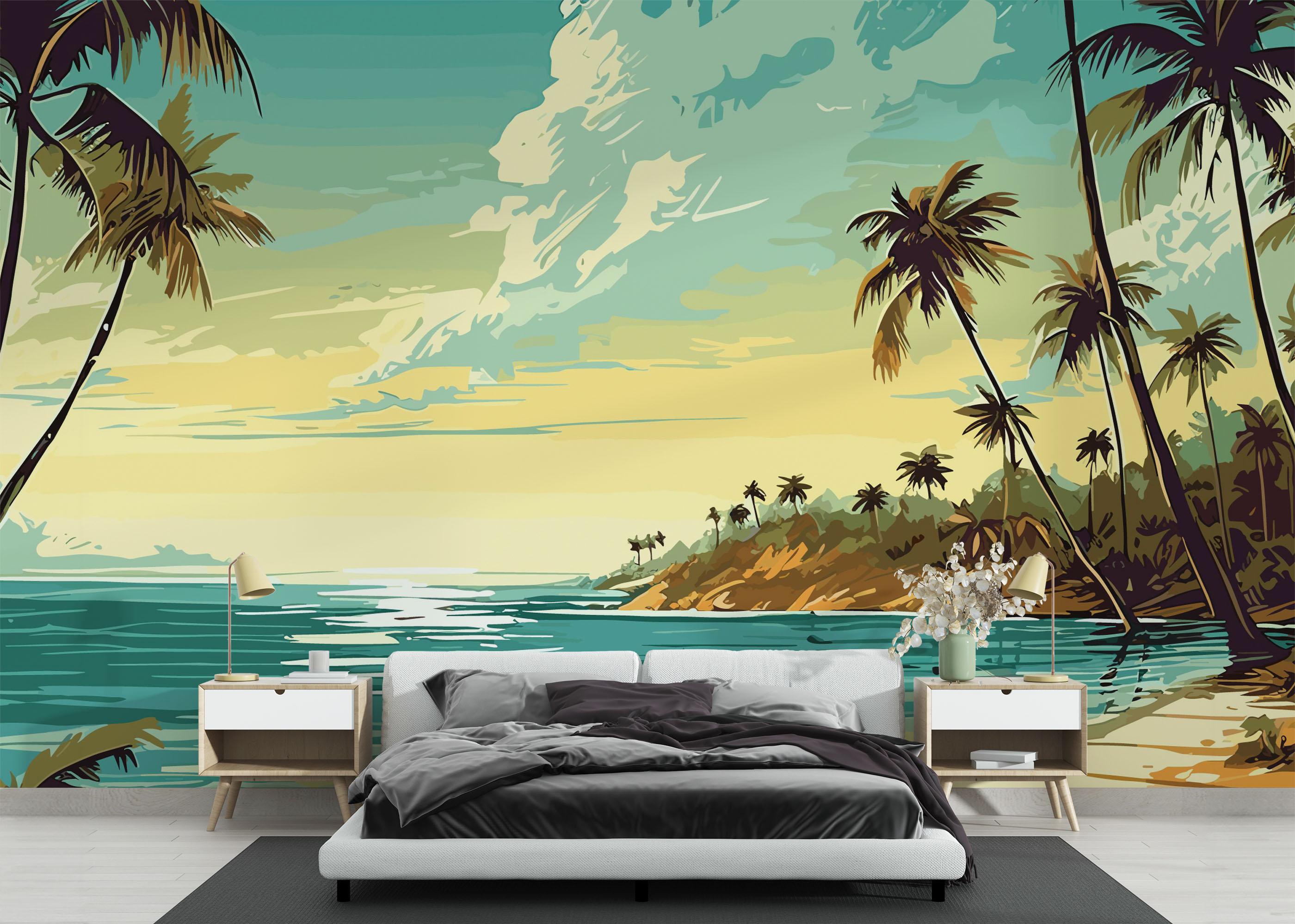 Fototapete Pretty Cloud Beach mockup 3