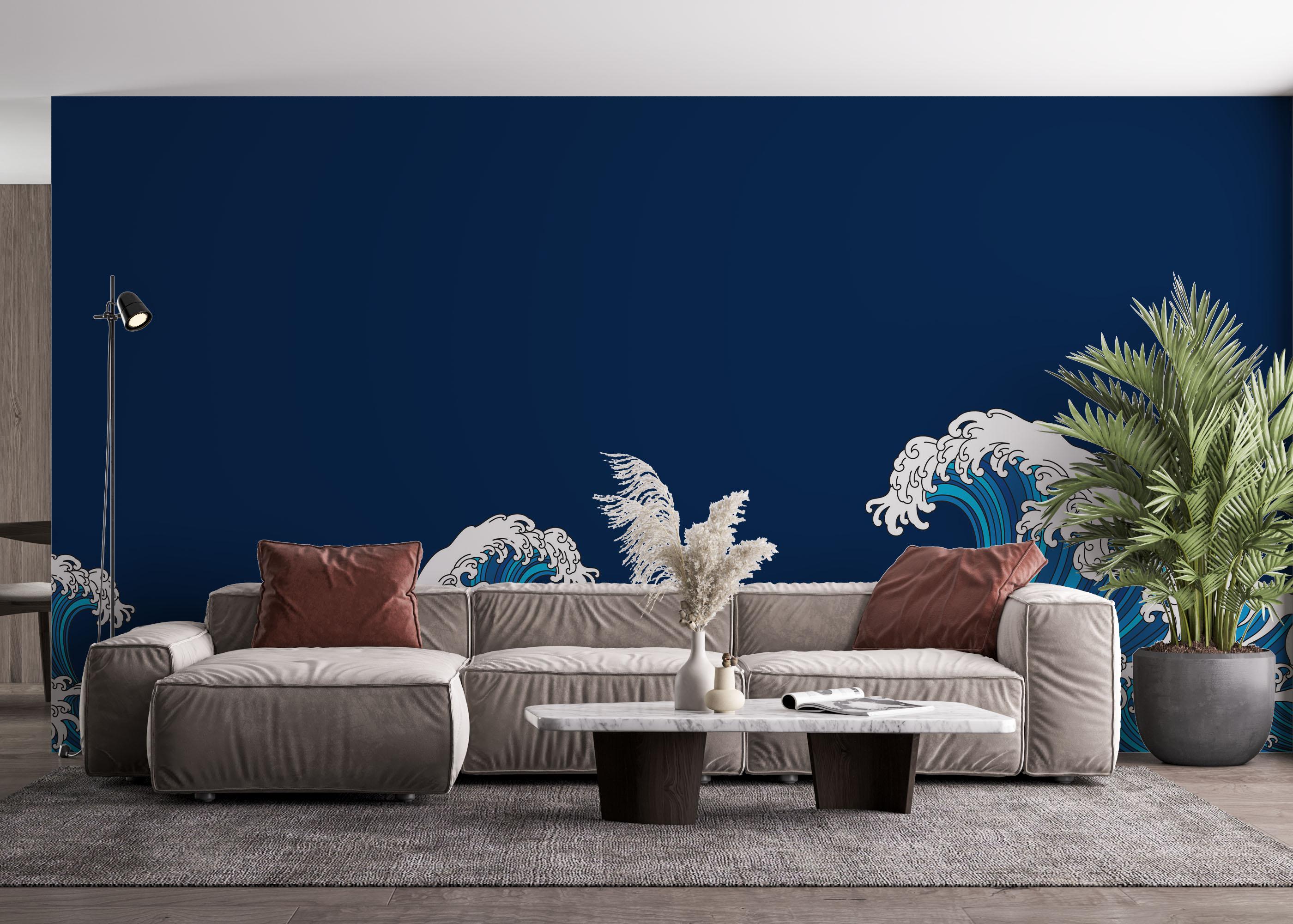 Fototapete Asian Style Wave mockup 4