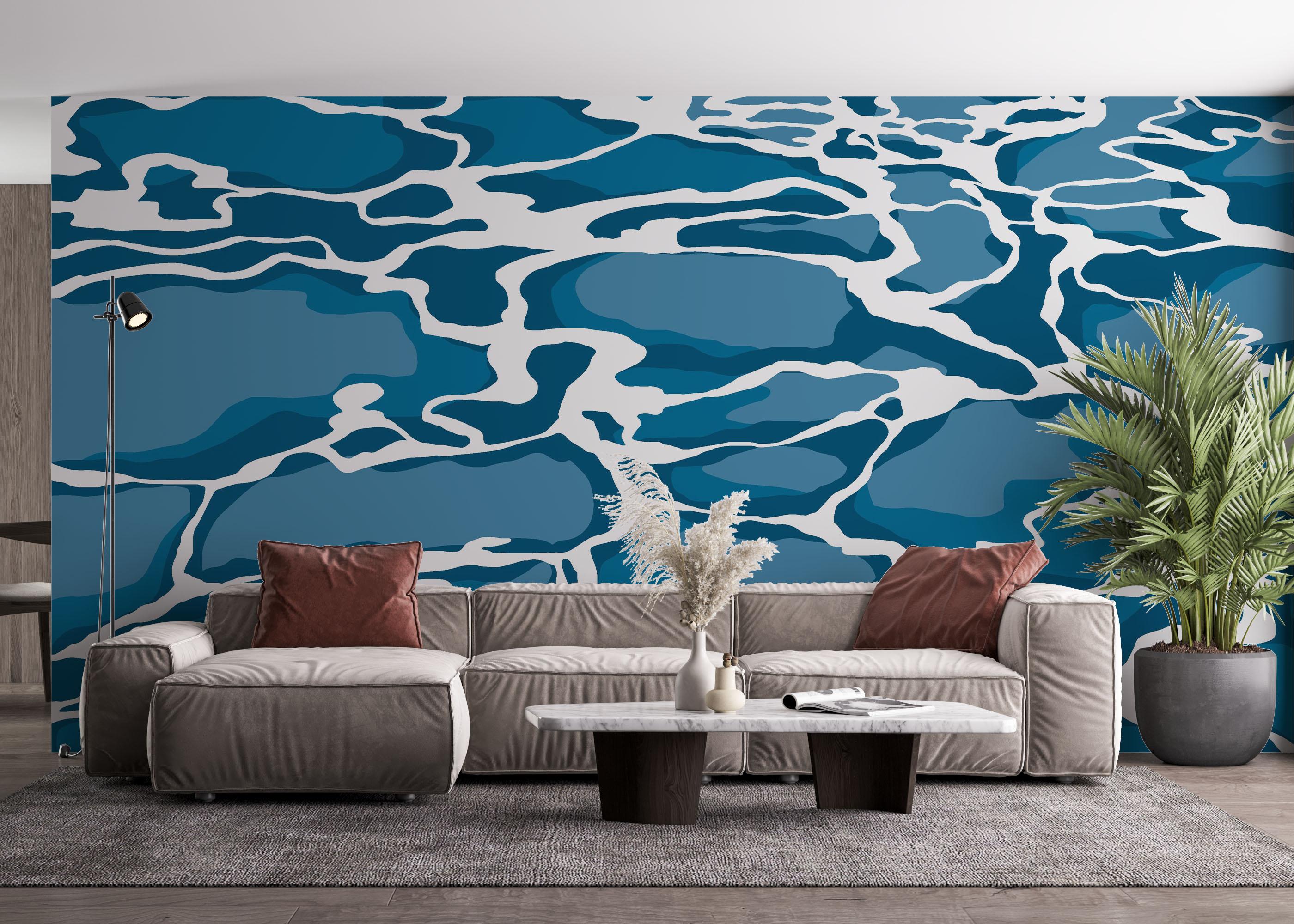 Fototapete Blue Water Art mockup 4