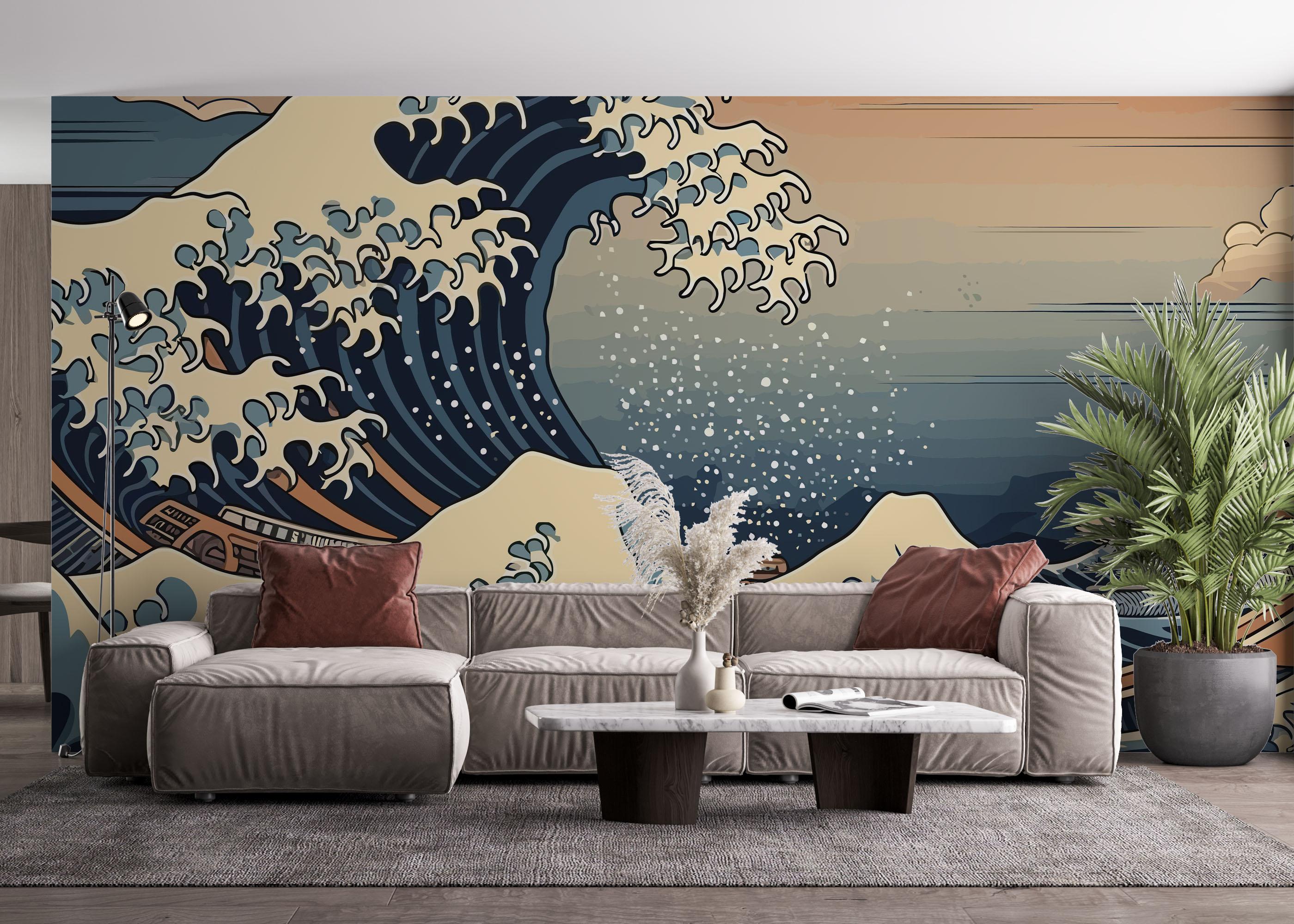 Fototapete Brown Boat Wave mockup 4