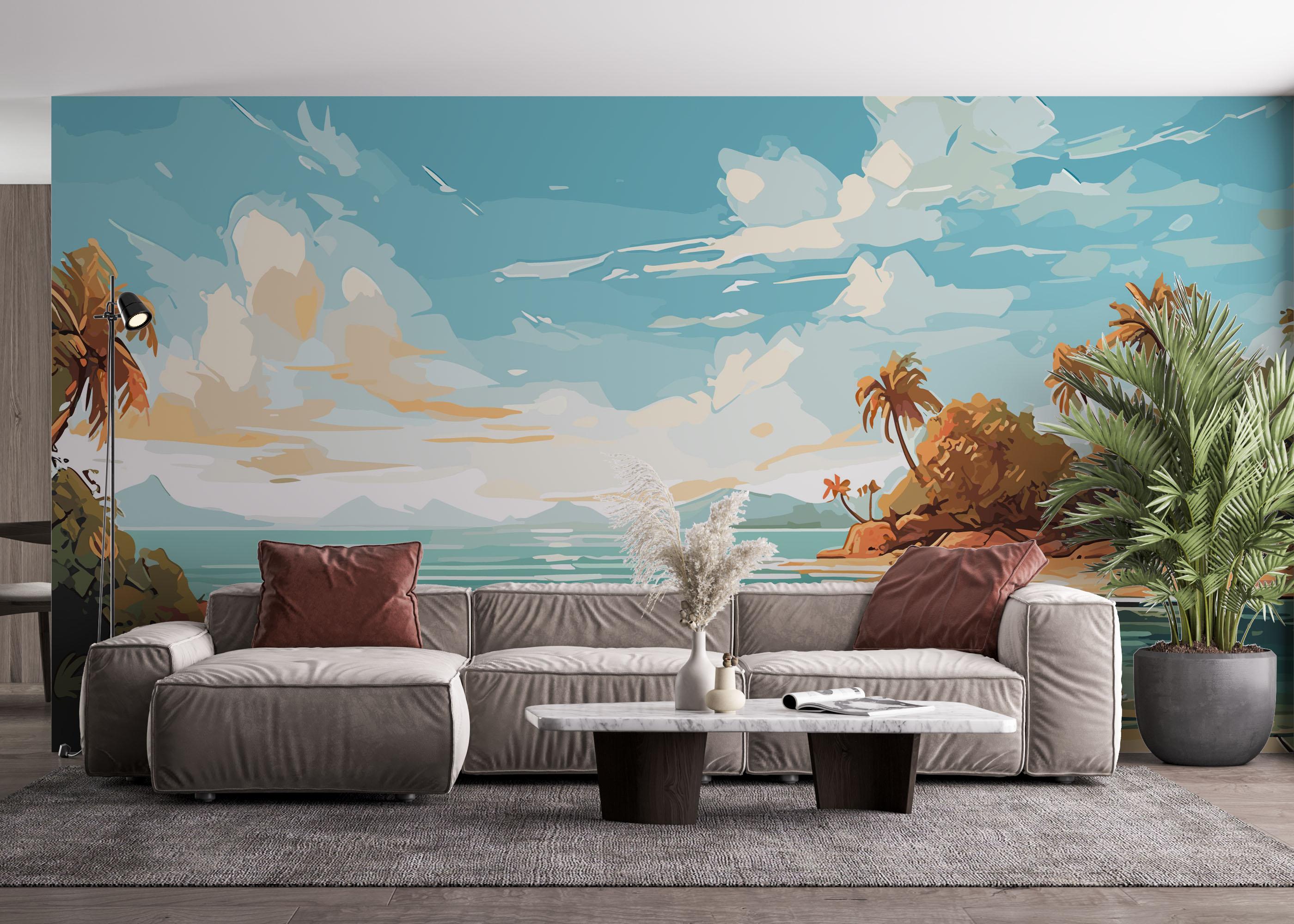 Fototapete Exotic Beach mockup 4