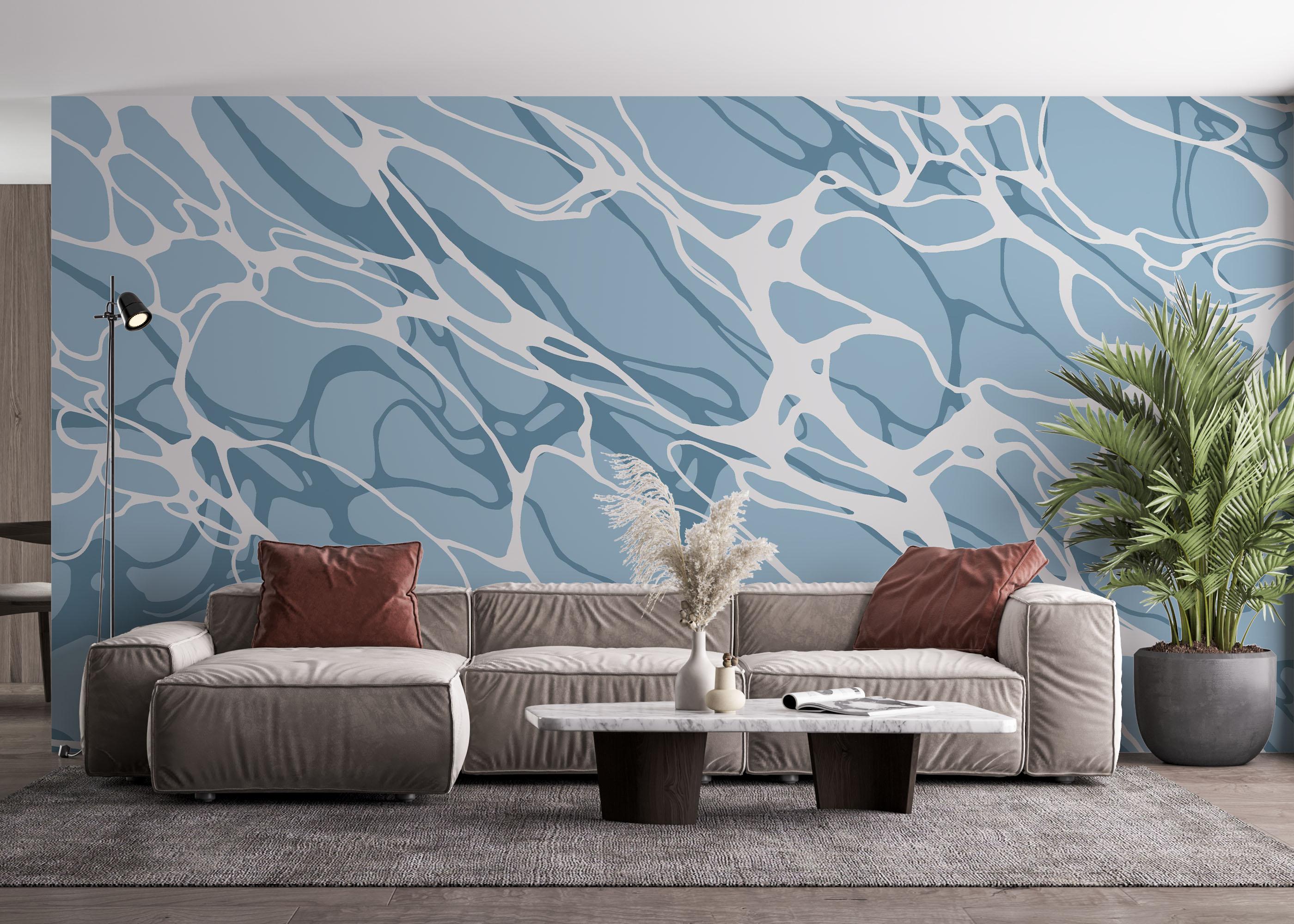 Fototapete Light Blue Water Art mockup 4