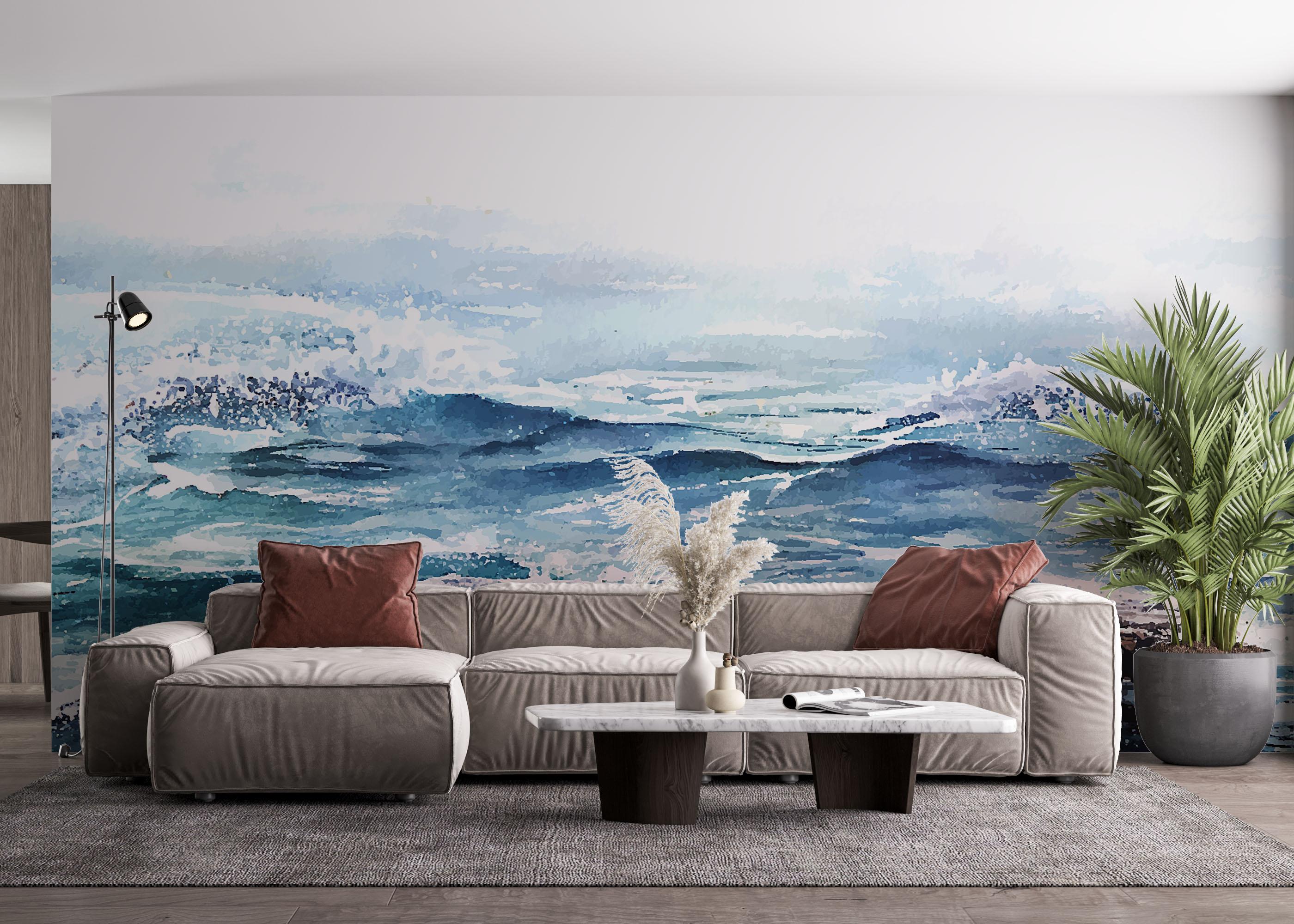 Fototapete Ocean Rock Wave mockup 4