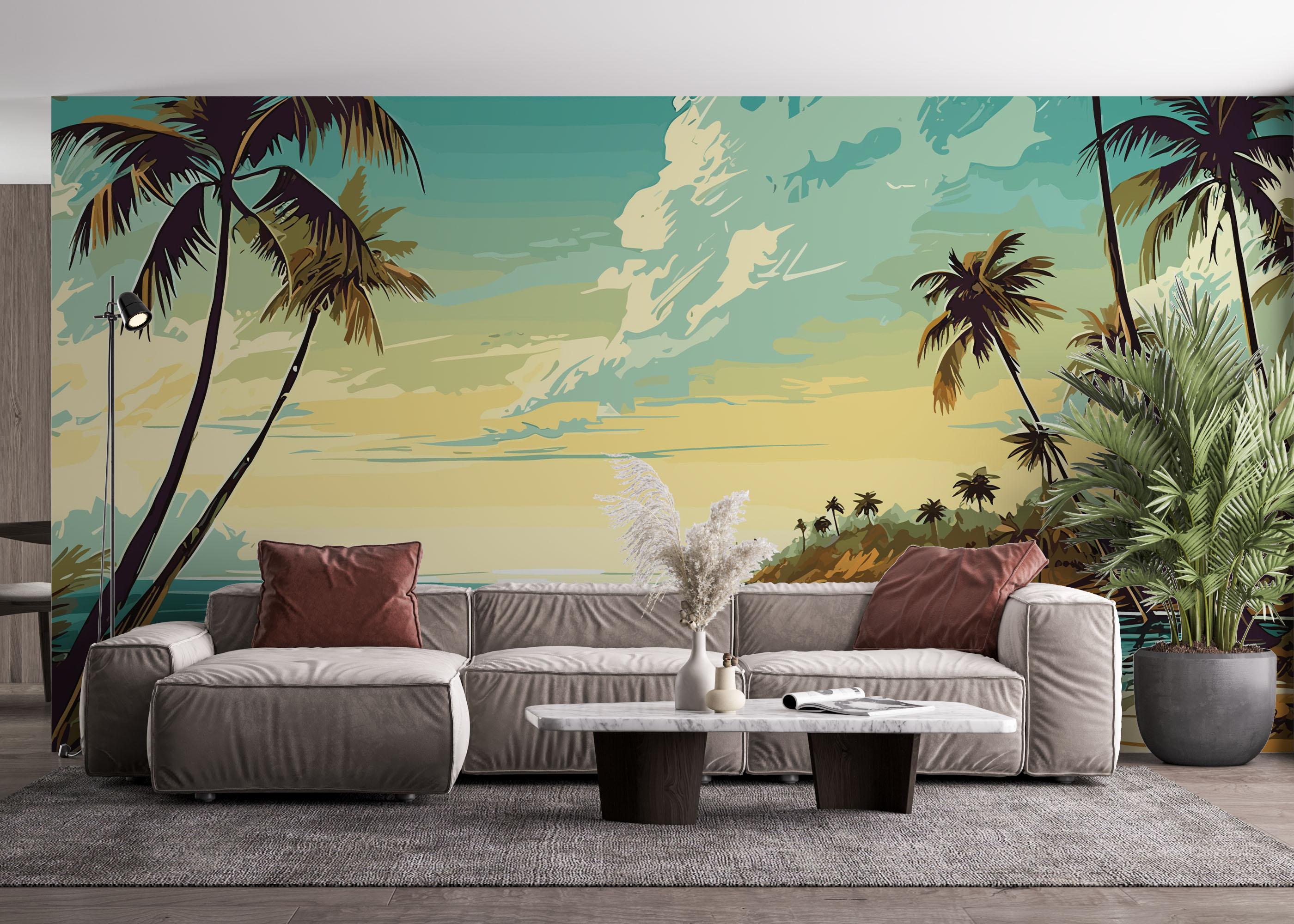 Fototapete Pretty Cloud Beach mockup 4
