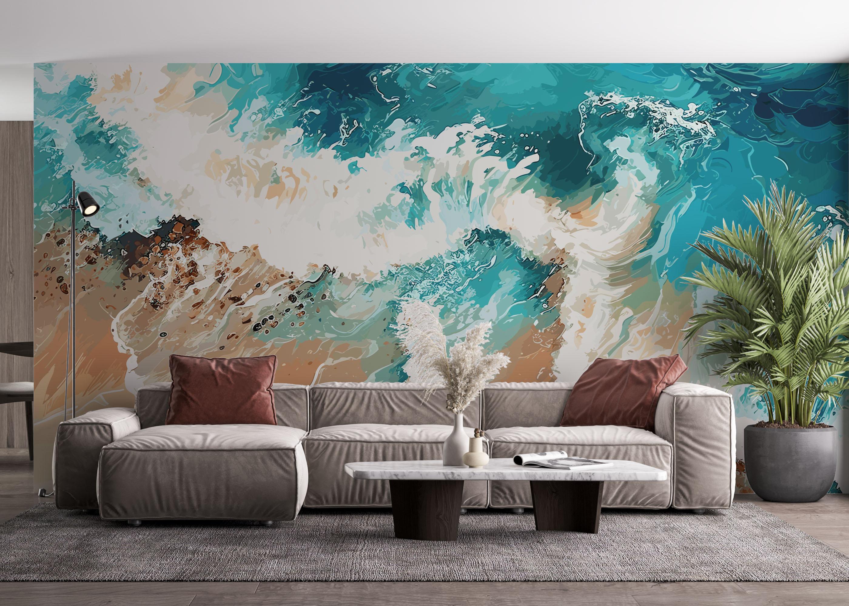 Fototapete Pretty Sand Wave mockup 4