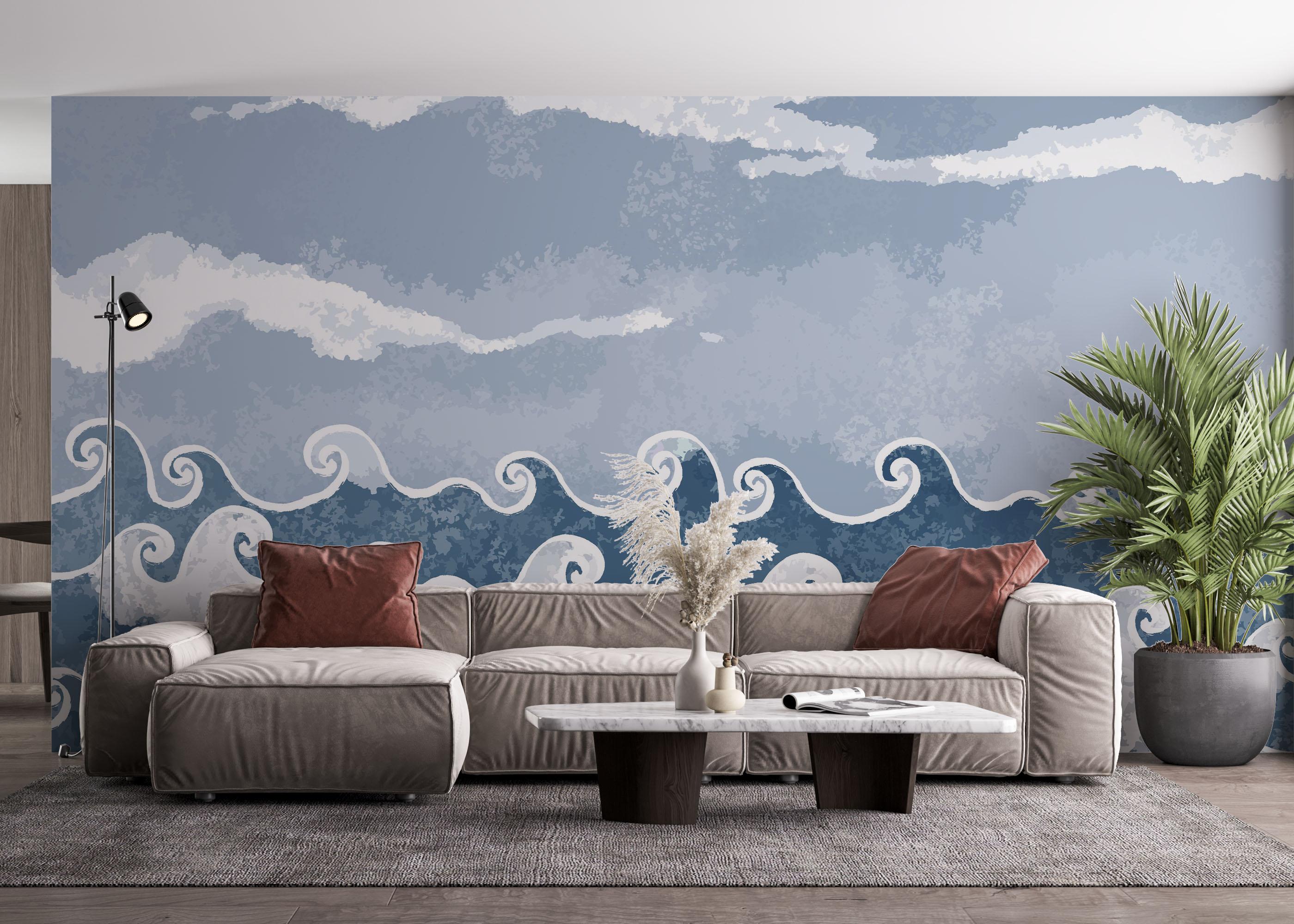 Fototapete Spiral Wave Art mockup 4