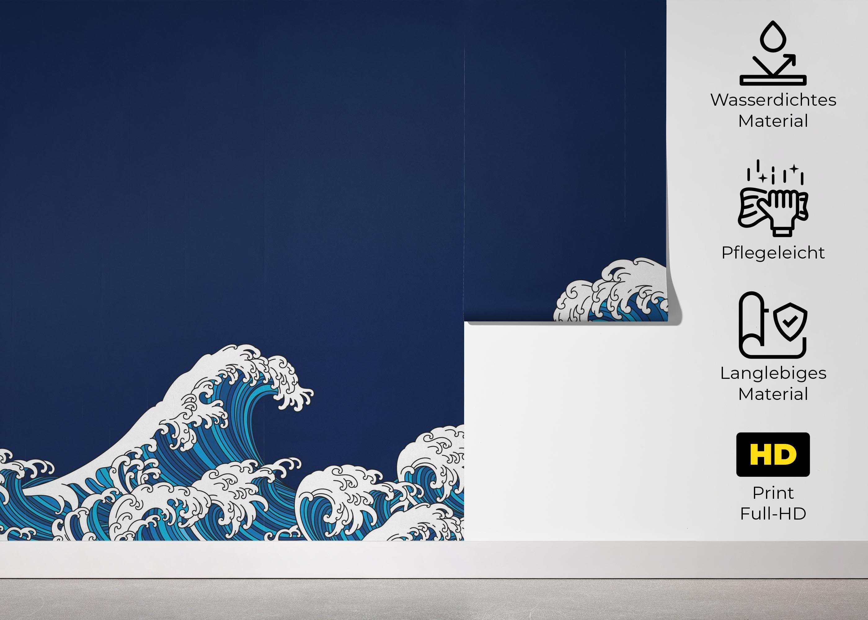 Fototapete Asian Style Wave mockup 5