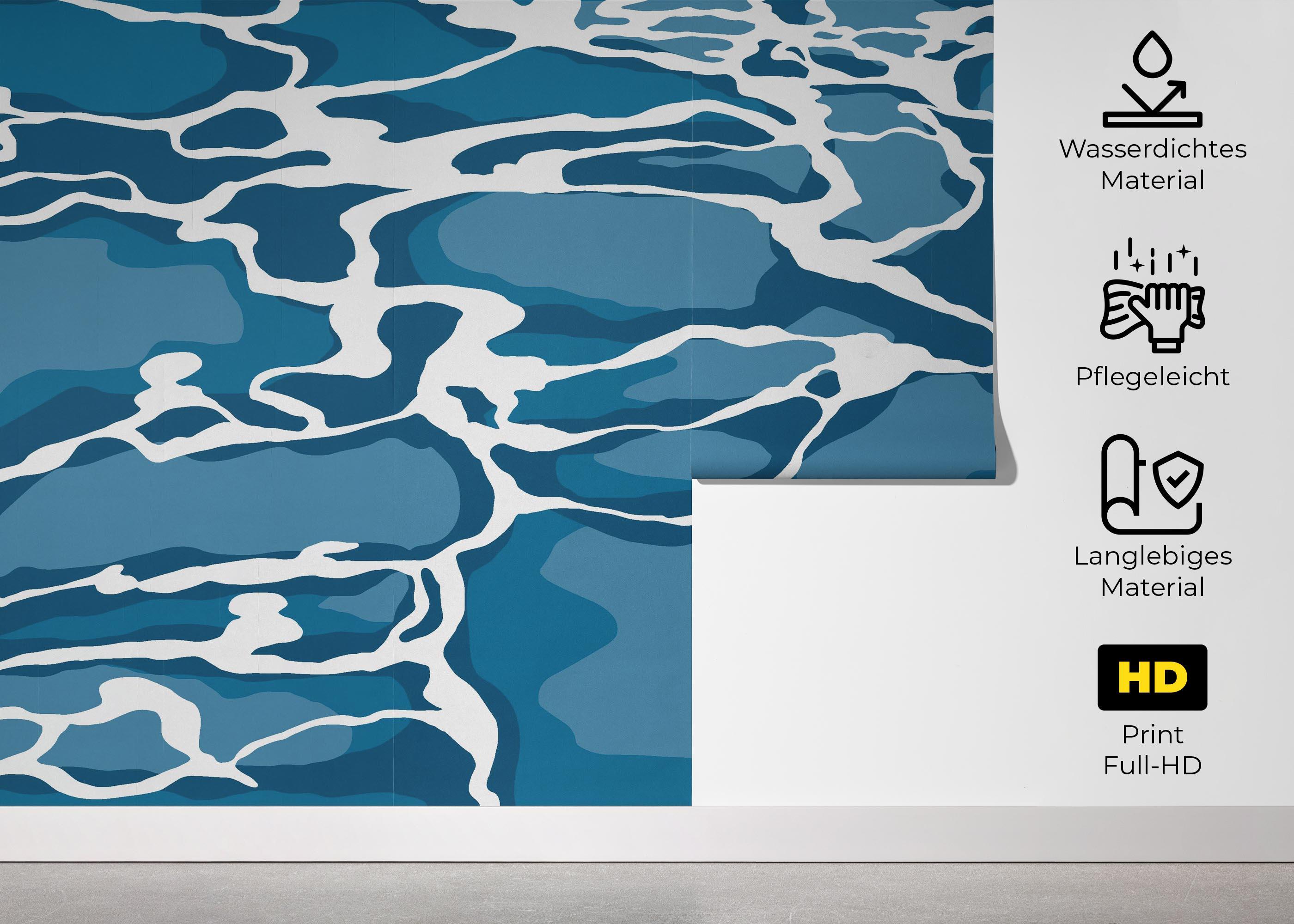 Fototapete Blue Water Art mockup 5