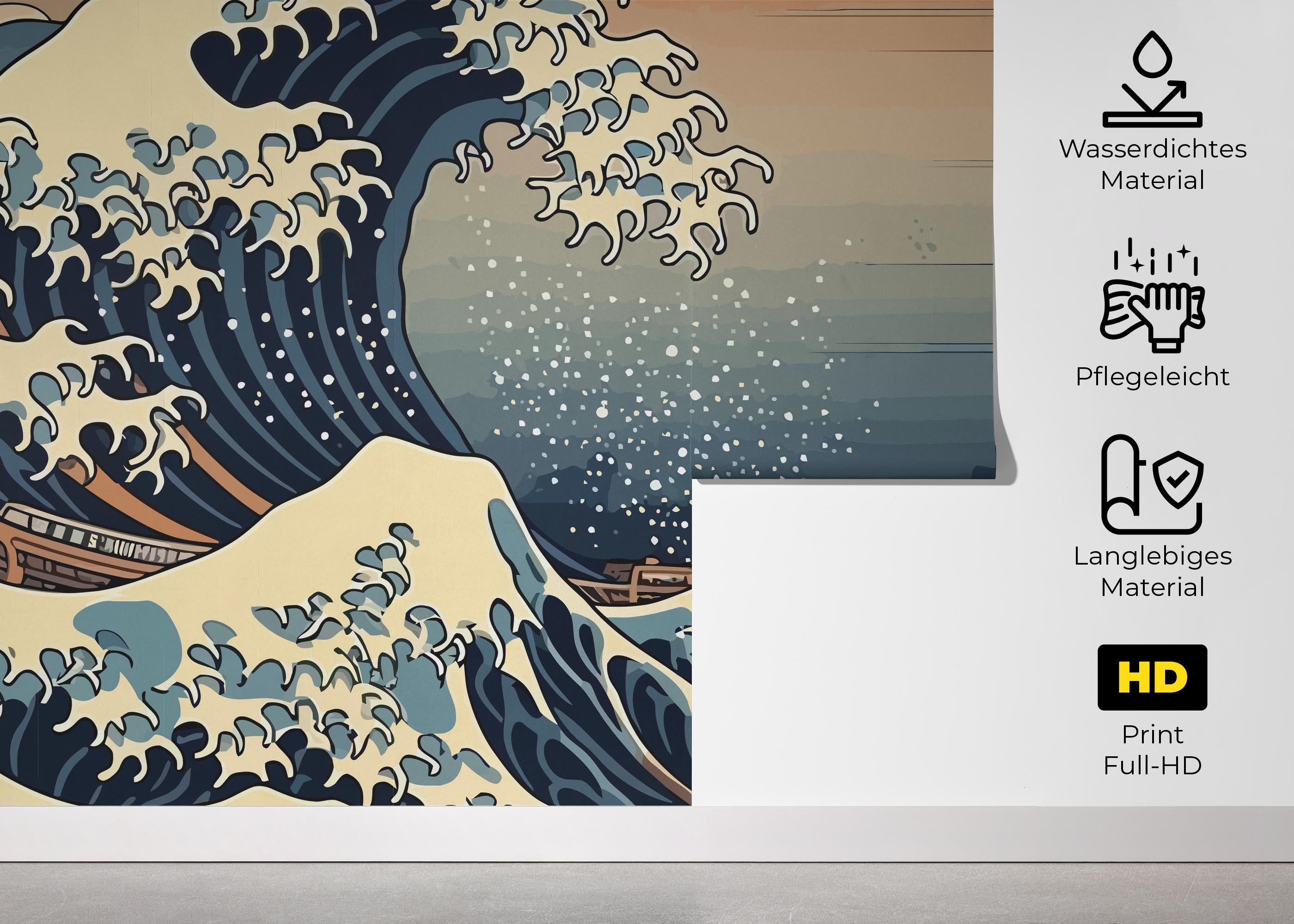 Fototapete Brown Boat Wave mockup 5