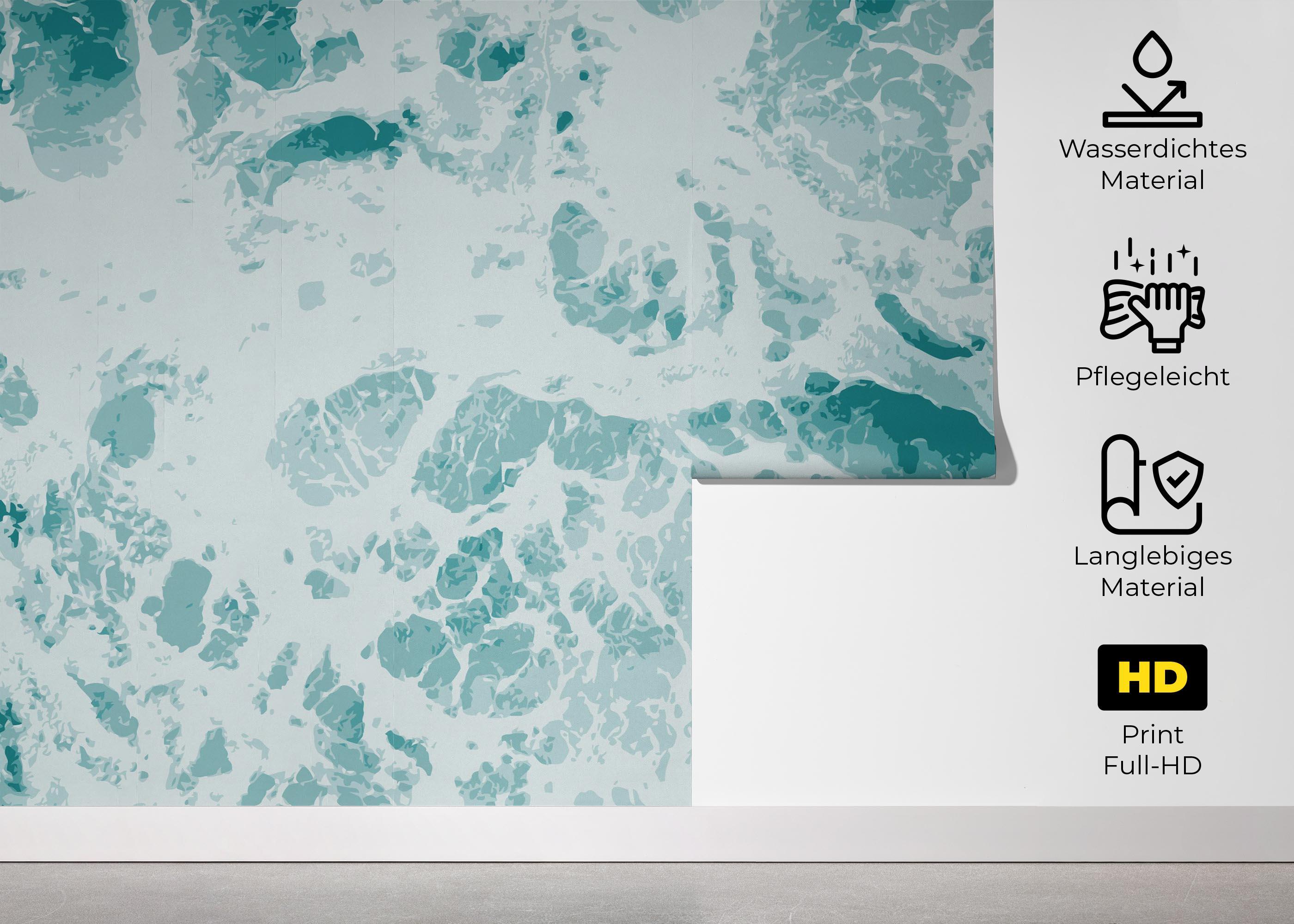 Fototapete Light Blue Water mockup 5