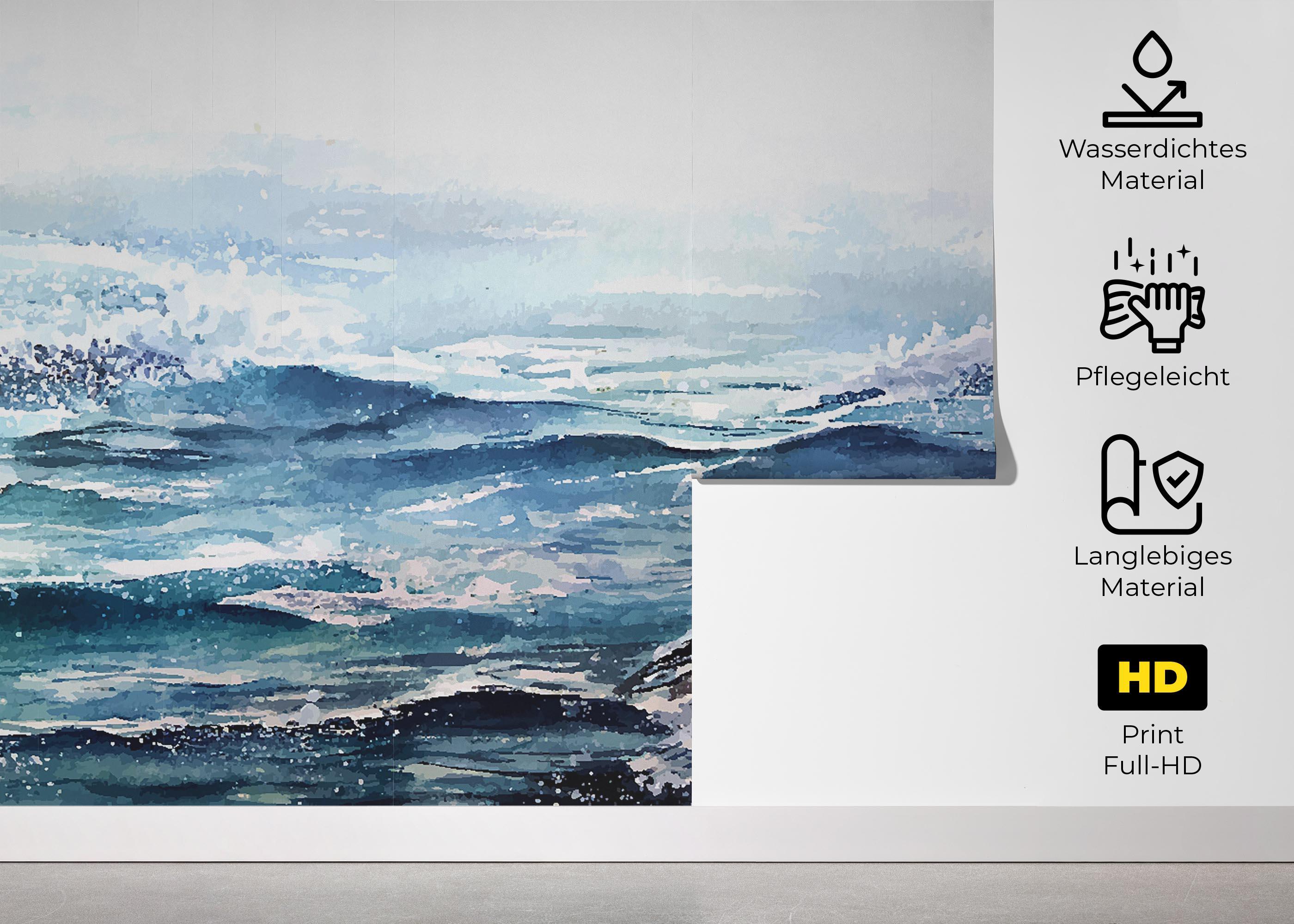 Fototapete Ocean Rock Wave mockup 5