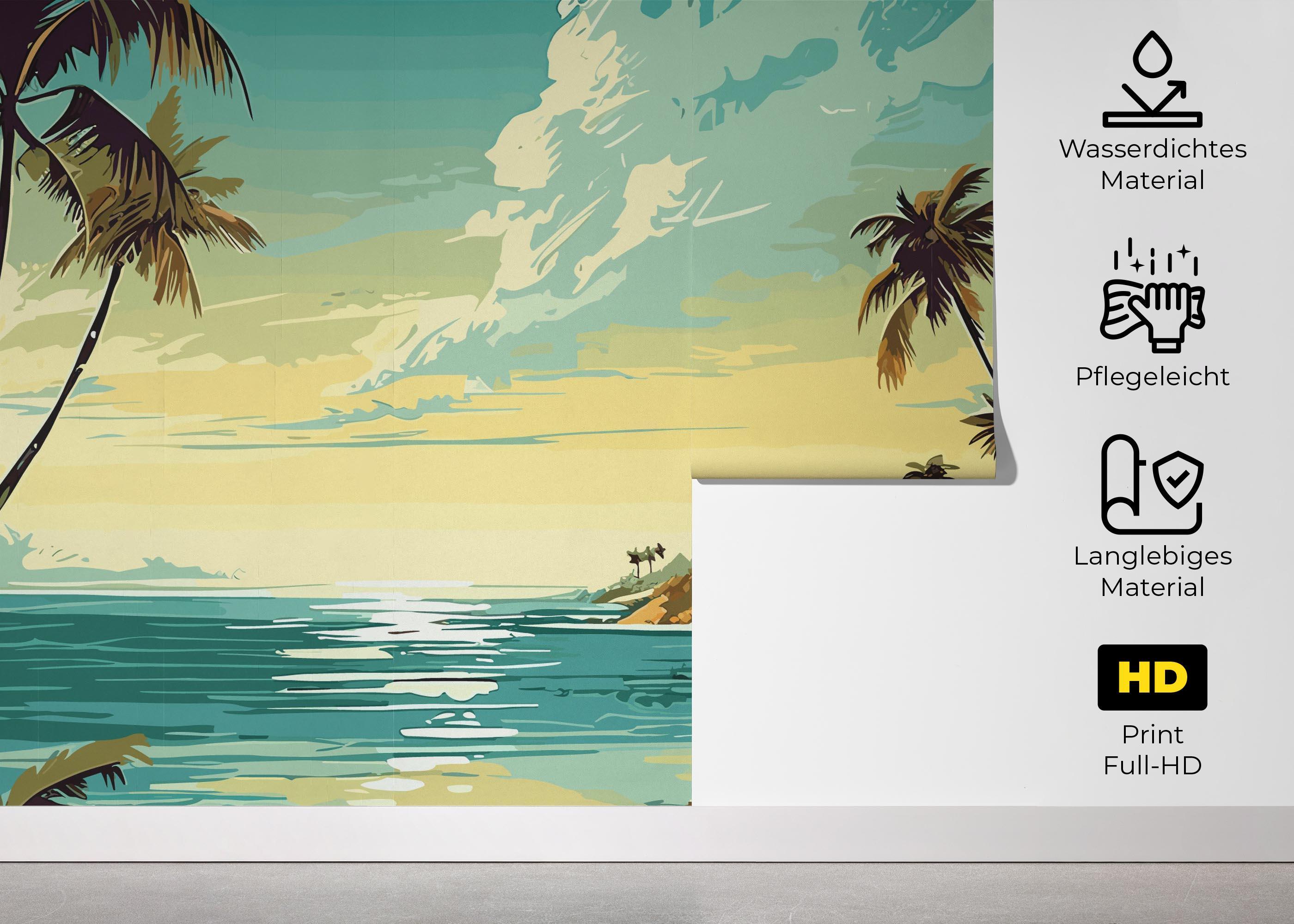 Fototapete Pretty Cloud Beach mockup 5
