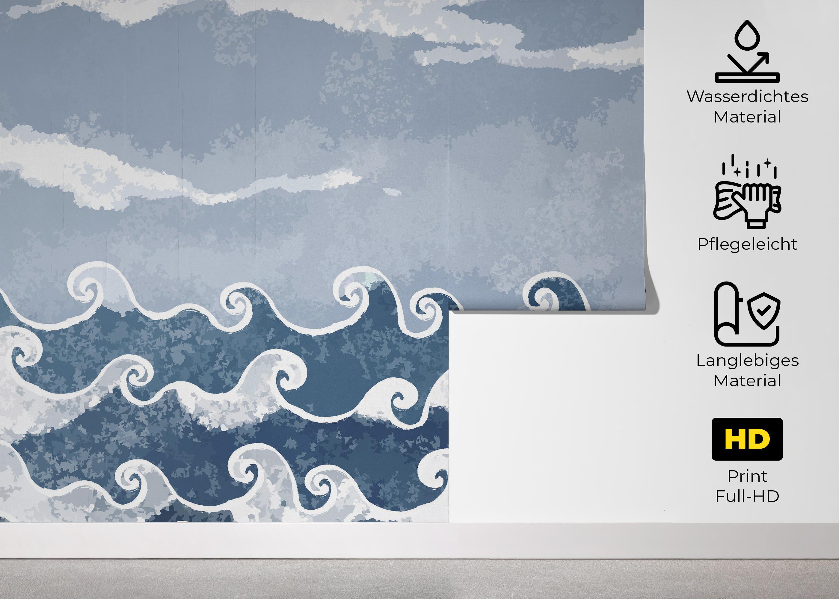 Fototapete Spiral Wave Art mockup 5