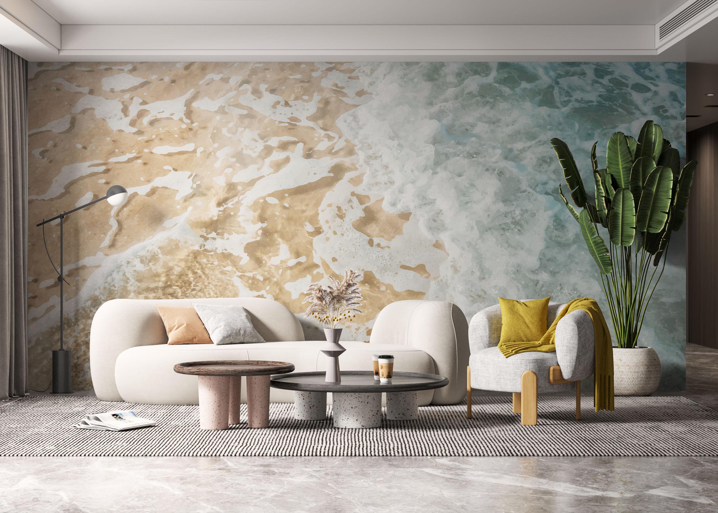 Fototapete Blue Cream Beach mockup 6