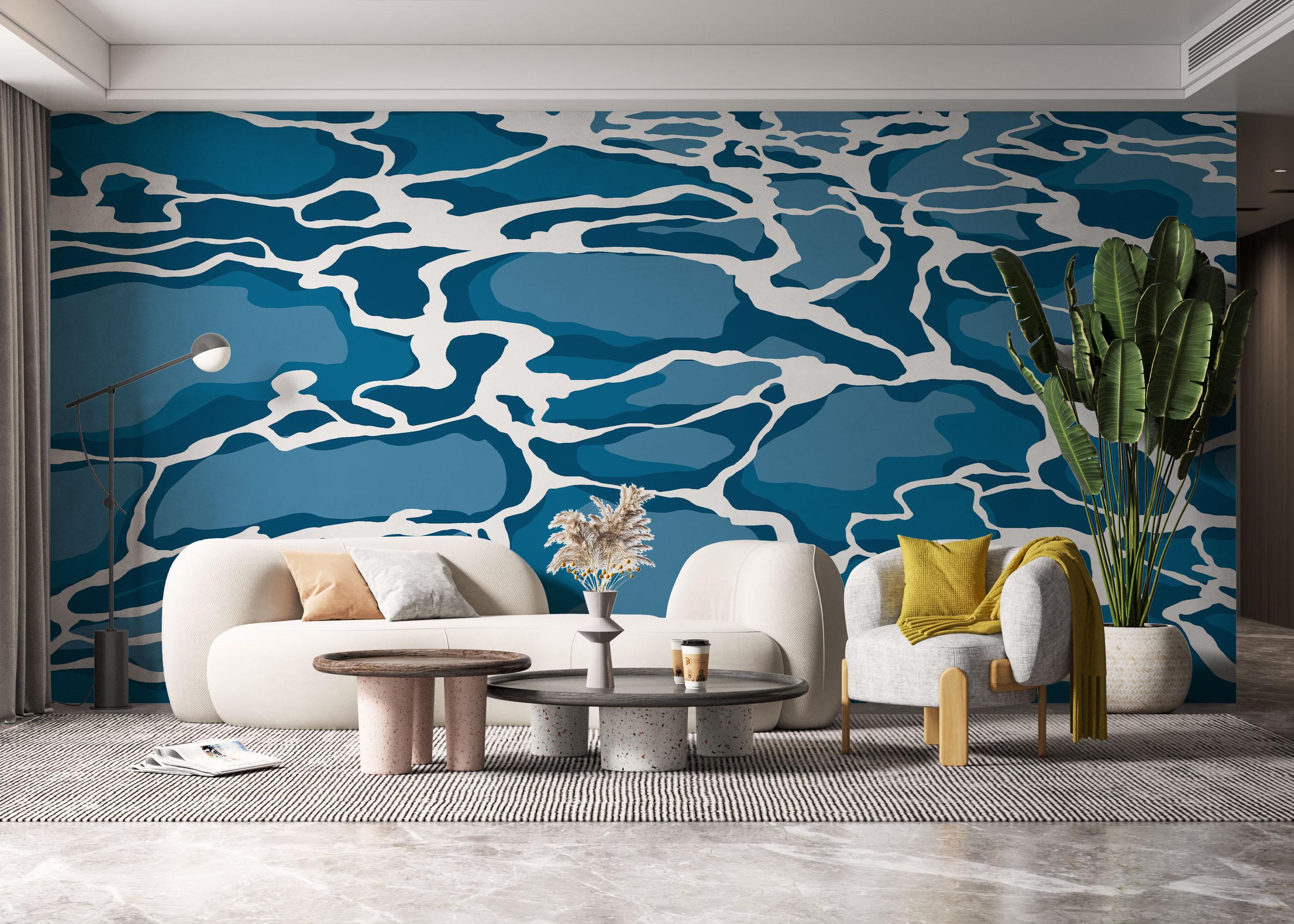 Fototapete Blue Water Art mockup 6