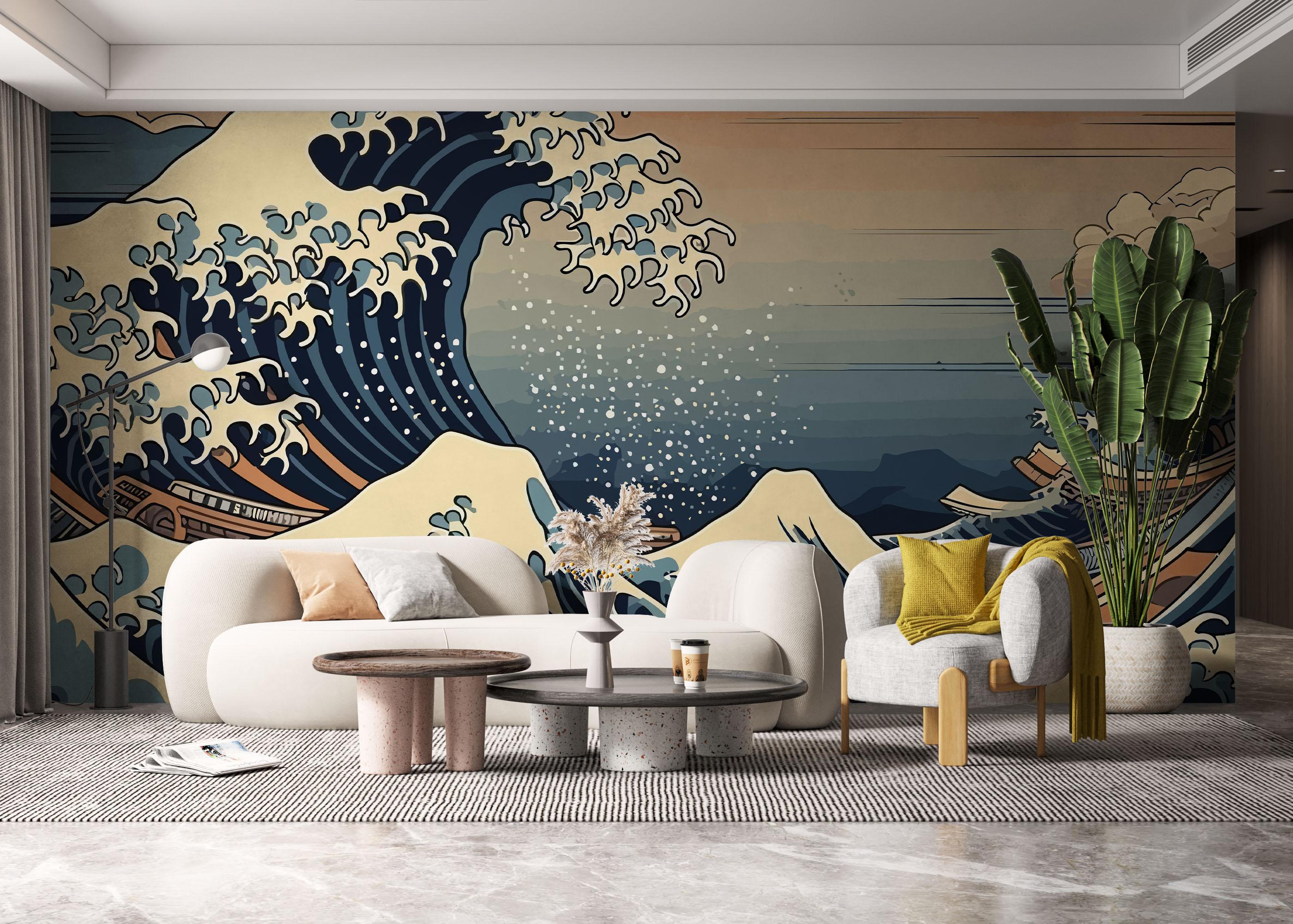 Fototapete Brown Boat Wave mockup 6