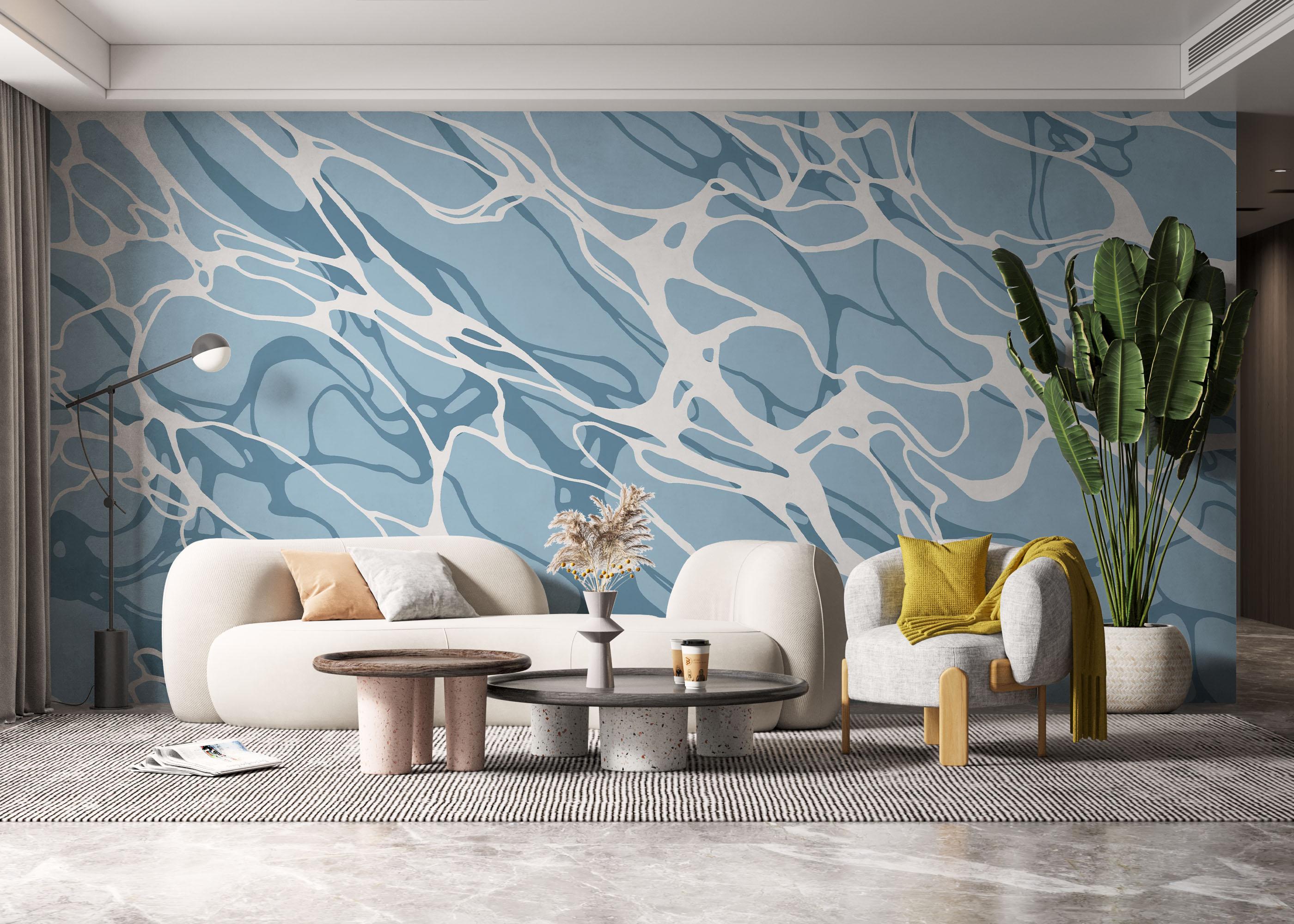 Fototapete Light Blue Water Art mockup 6