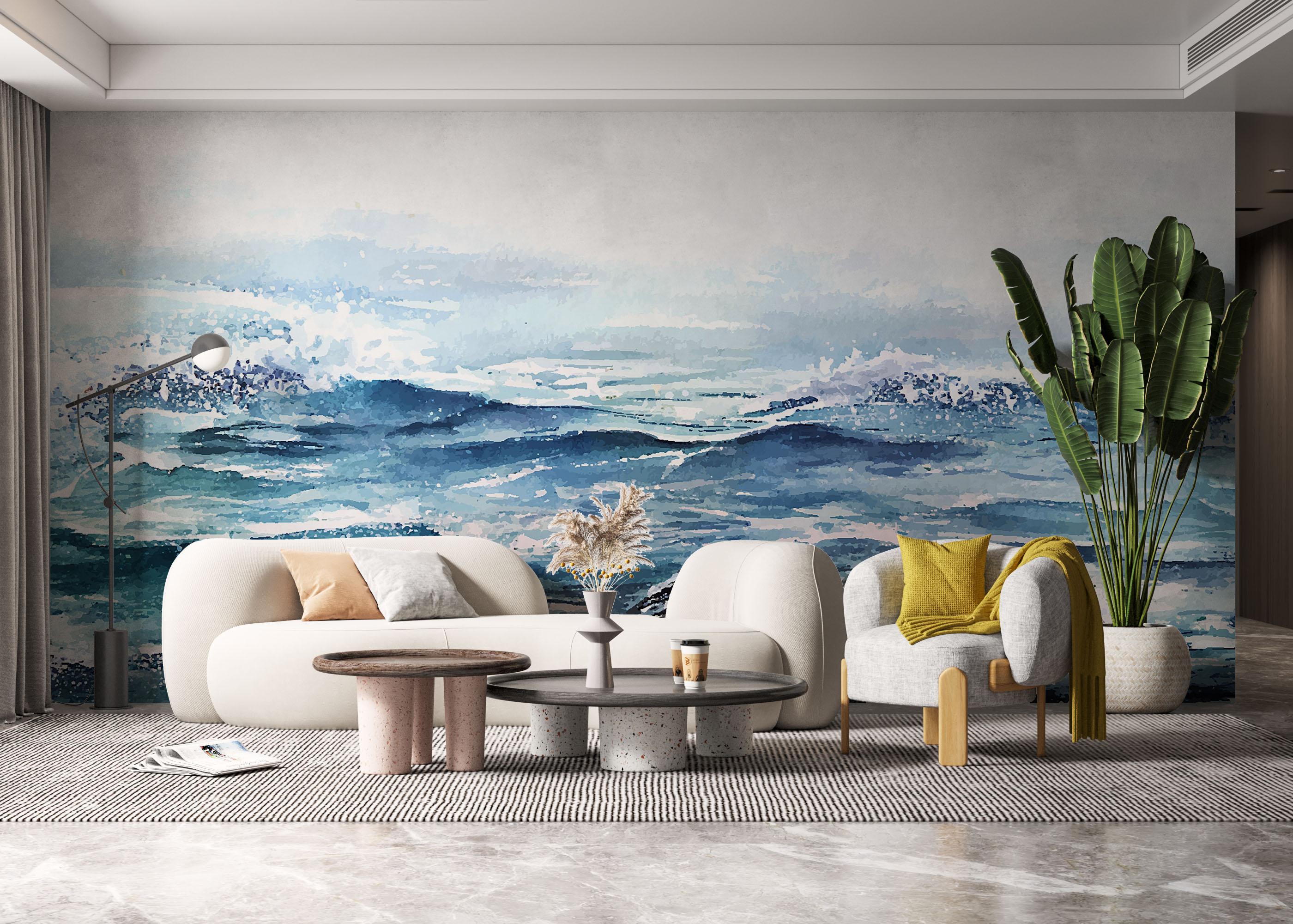 Fototapete Ocean Rock Wave mockup 6