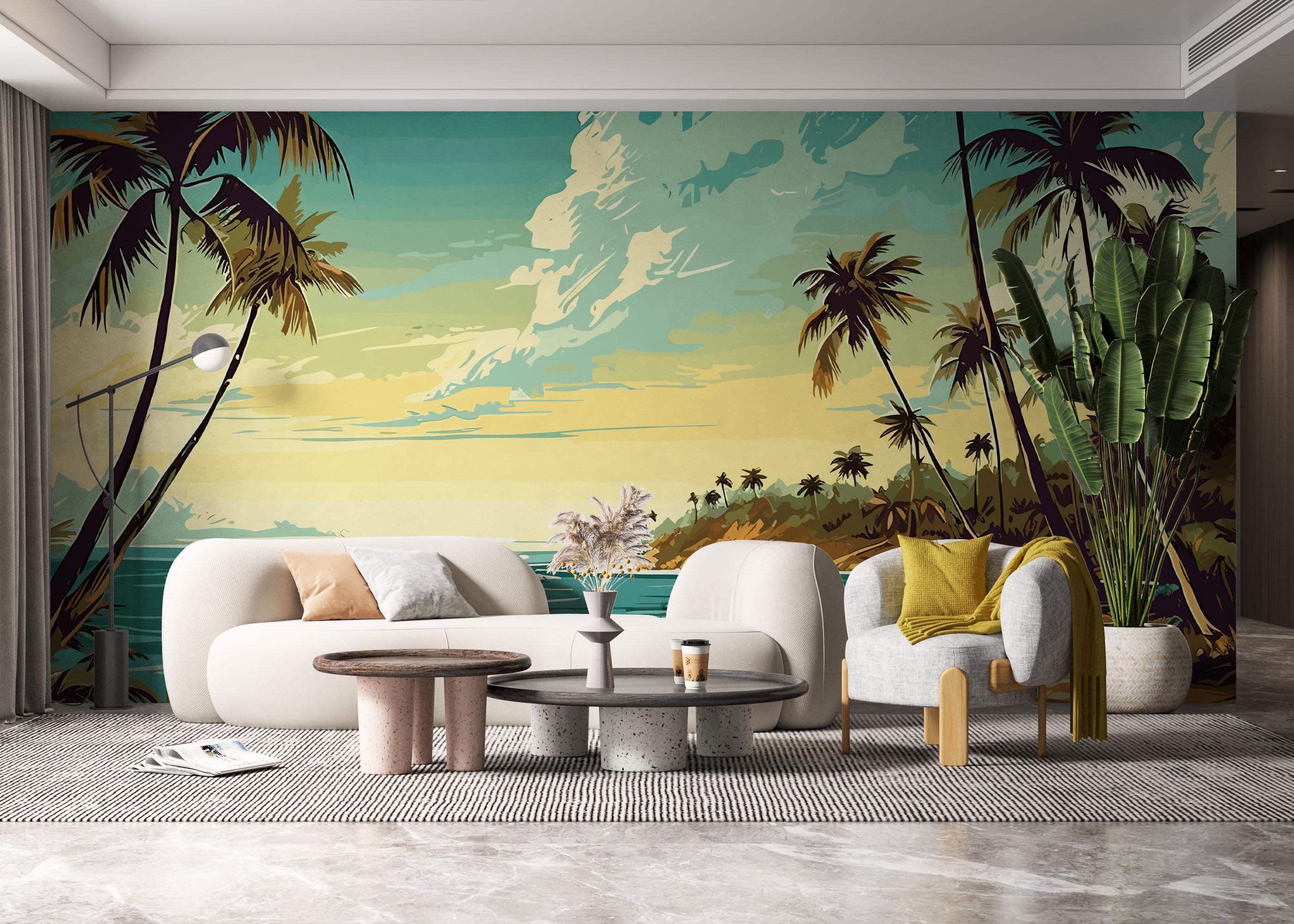 Fototapete Pretty Cloud Beach mockup 6