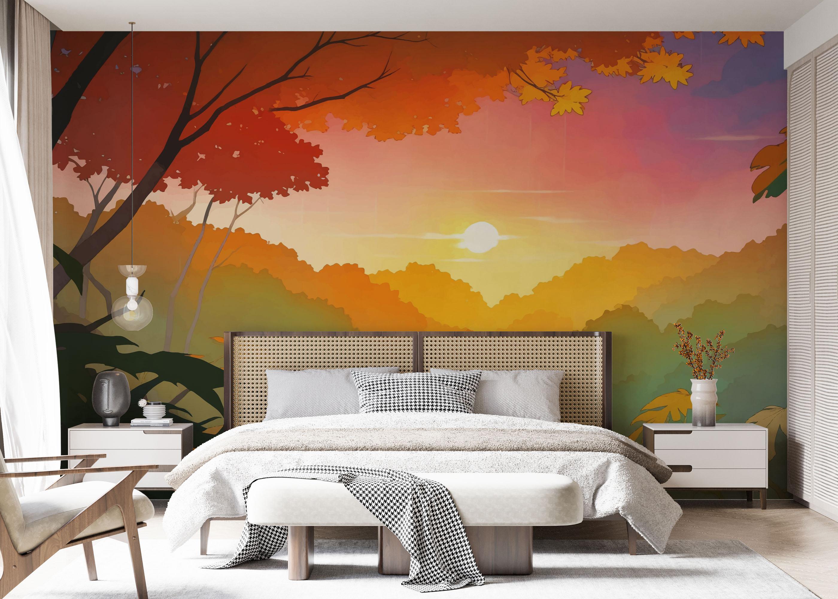 Fototapete Sunset Autumn View mockup 7