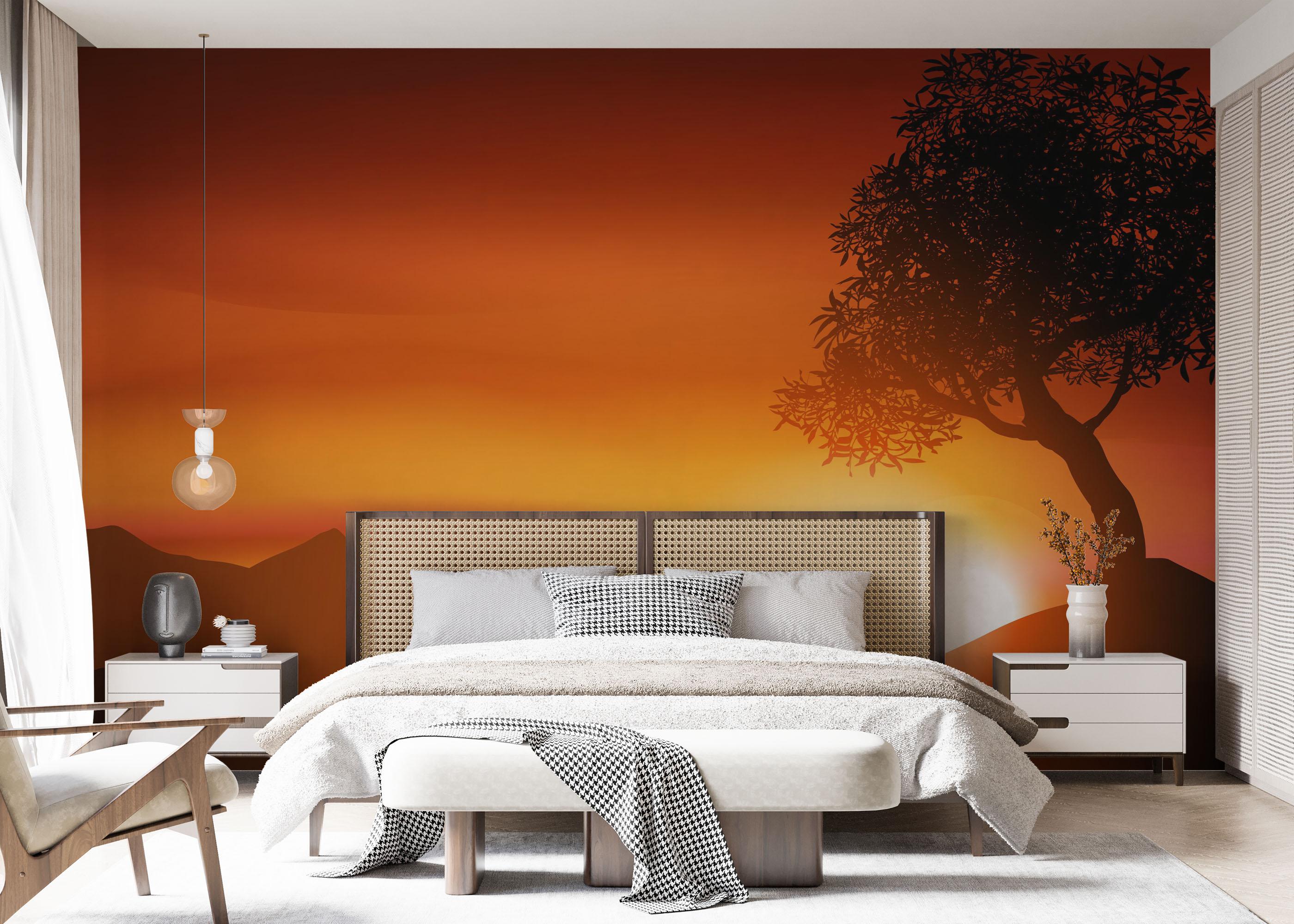 Fototapete Sunset Red Glow mockup 7