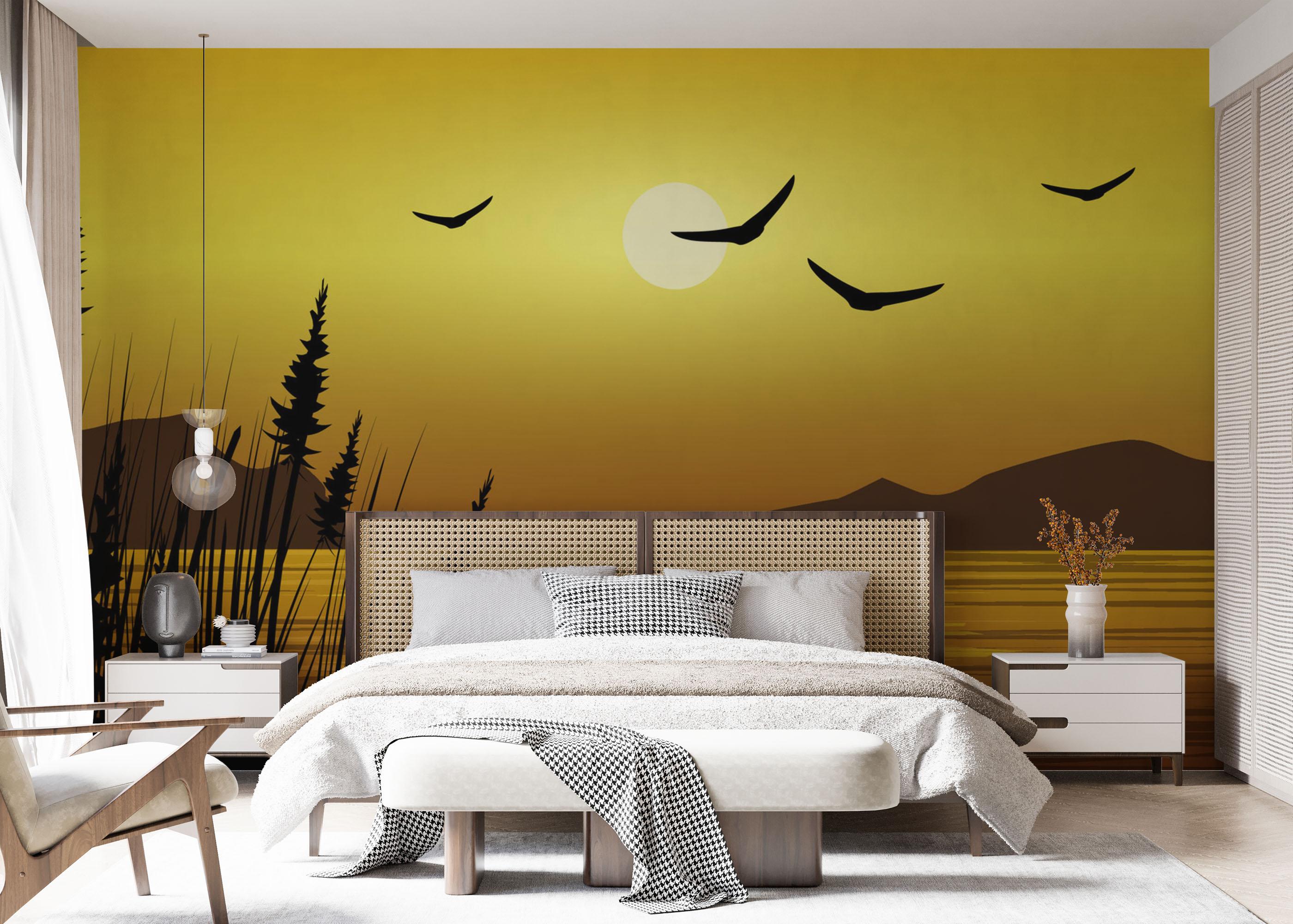 Fototapete Yellow Sky Plant mockup 7