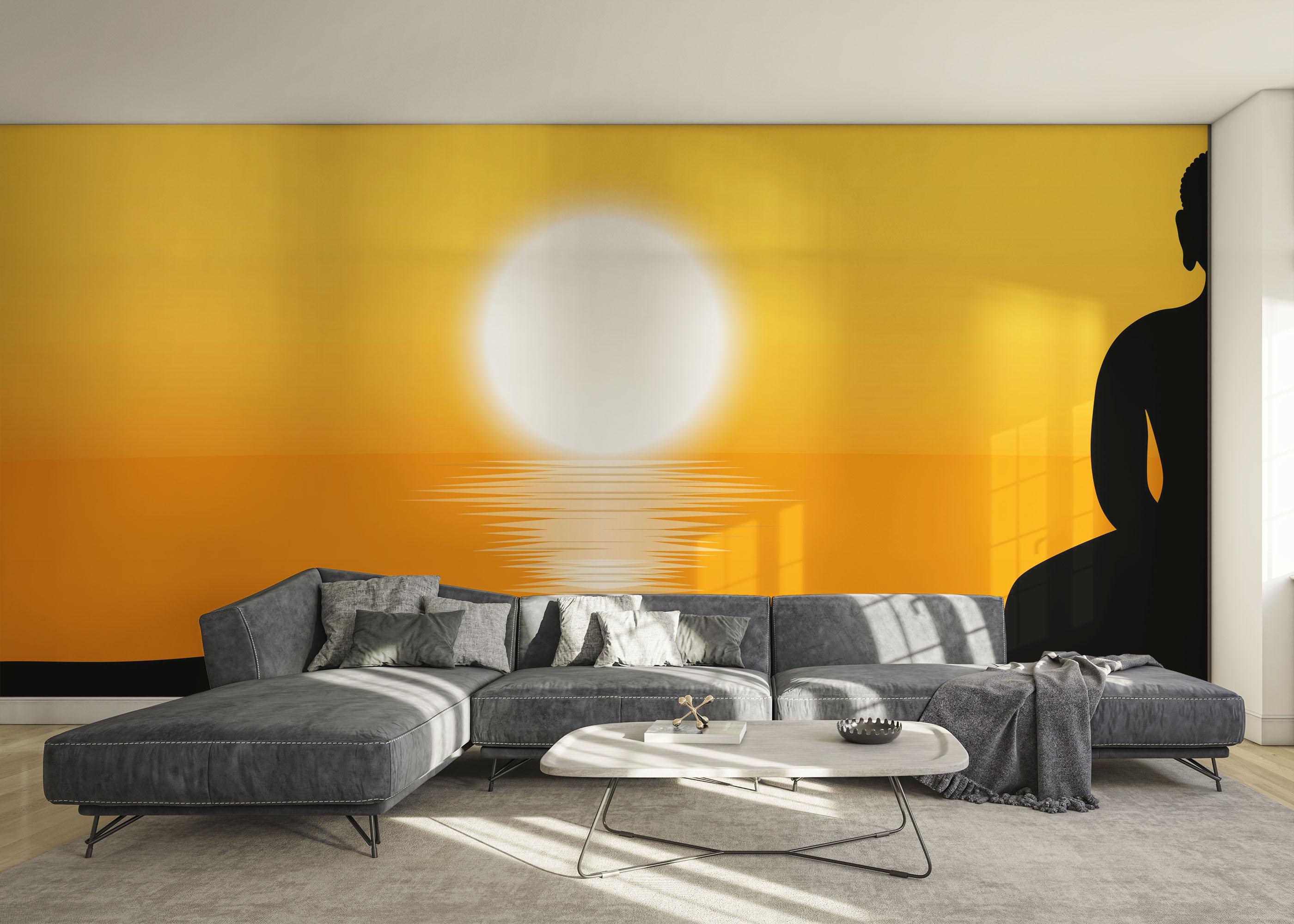 Fototapete Buddha Sunset Art mockup 0