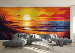 Nice Sunset Cartoon mockup 0
