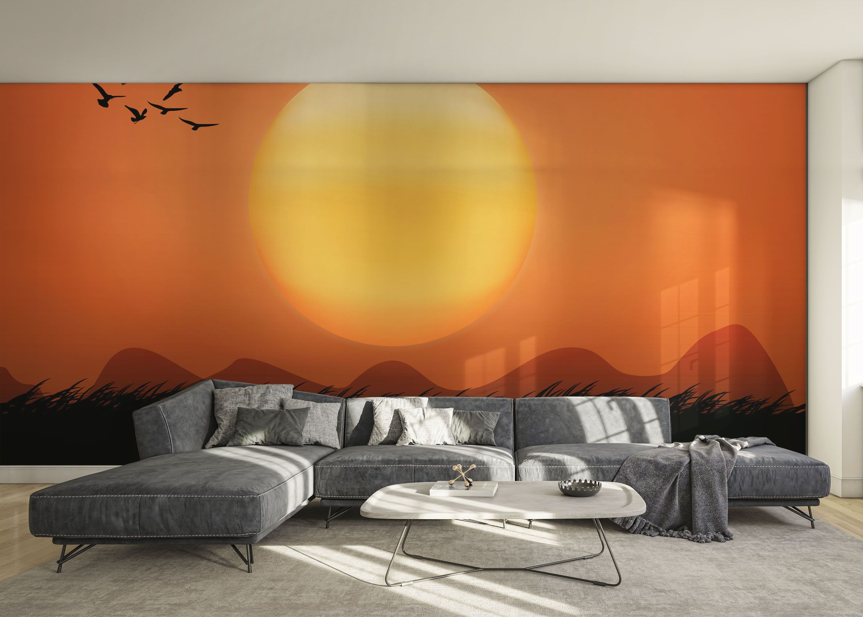 Orange Sky Birds mockup 0