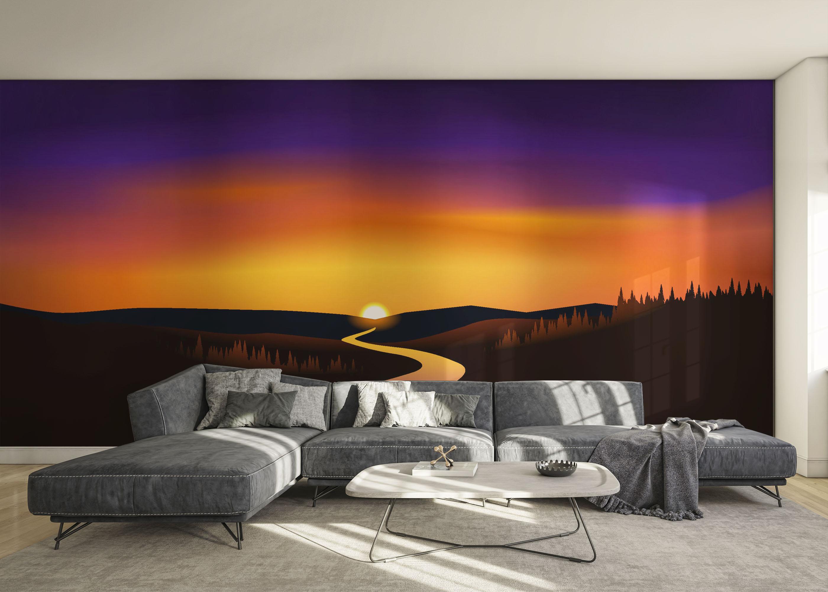 Fototapete Purple River Sunset mockup 0