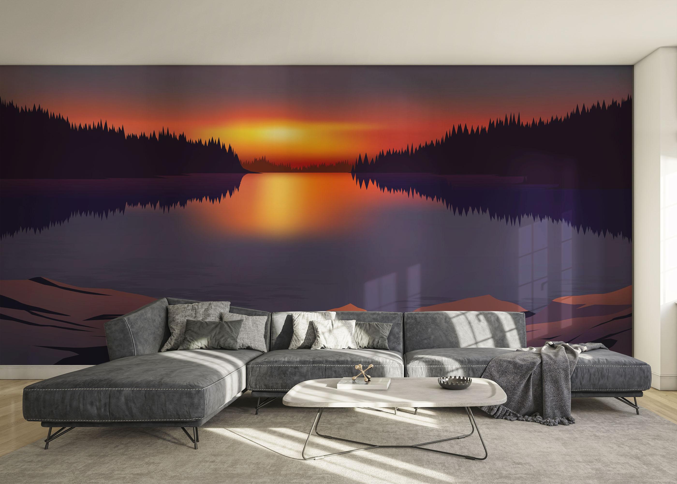Fototapete Small Sunset Art mockup 0