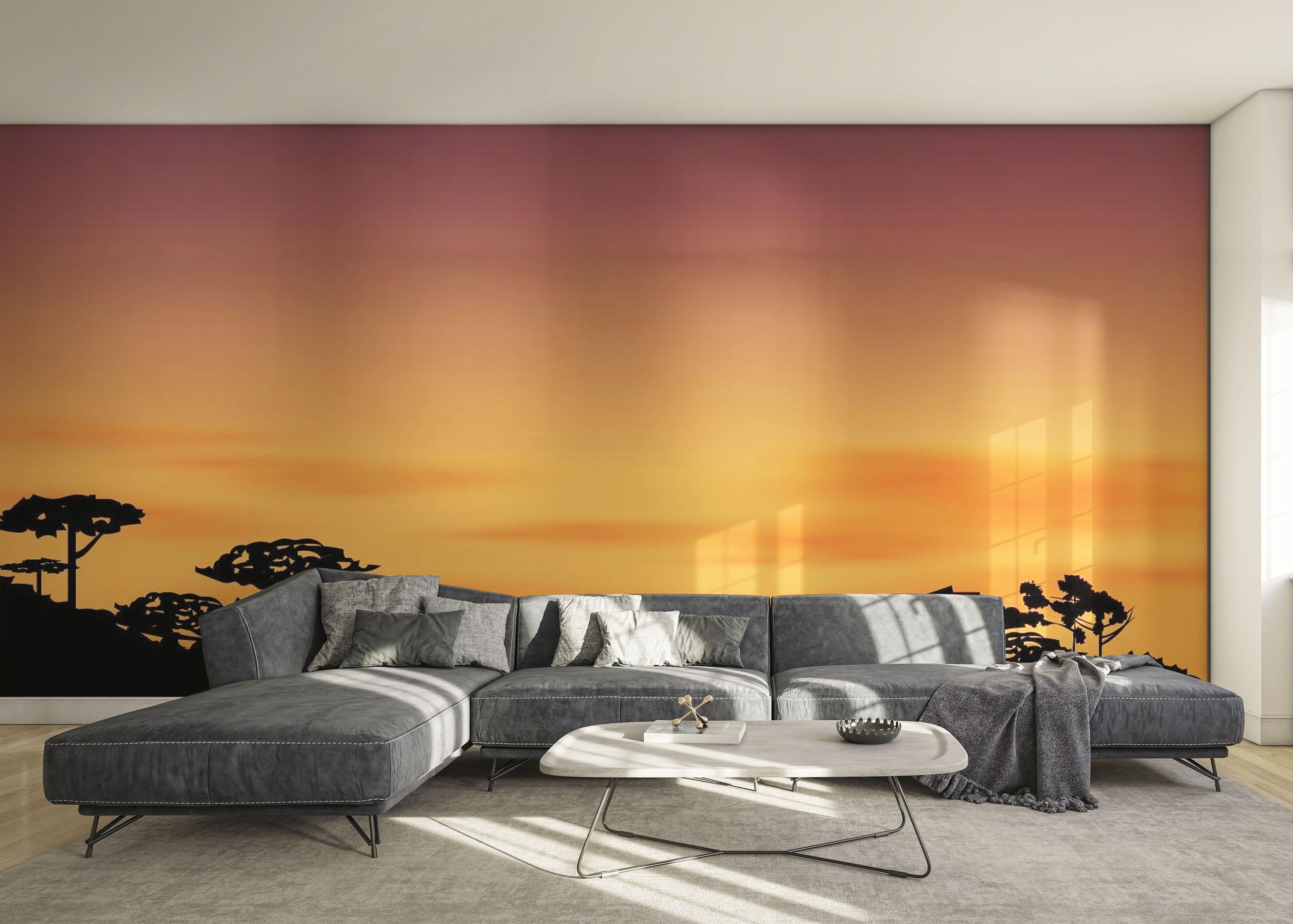 Fototapete Sunset Tree Hill mockup 0