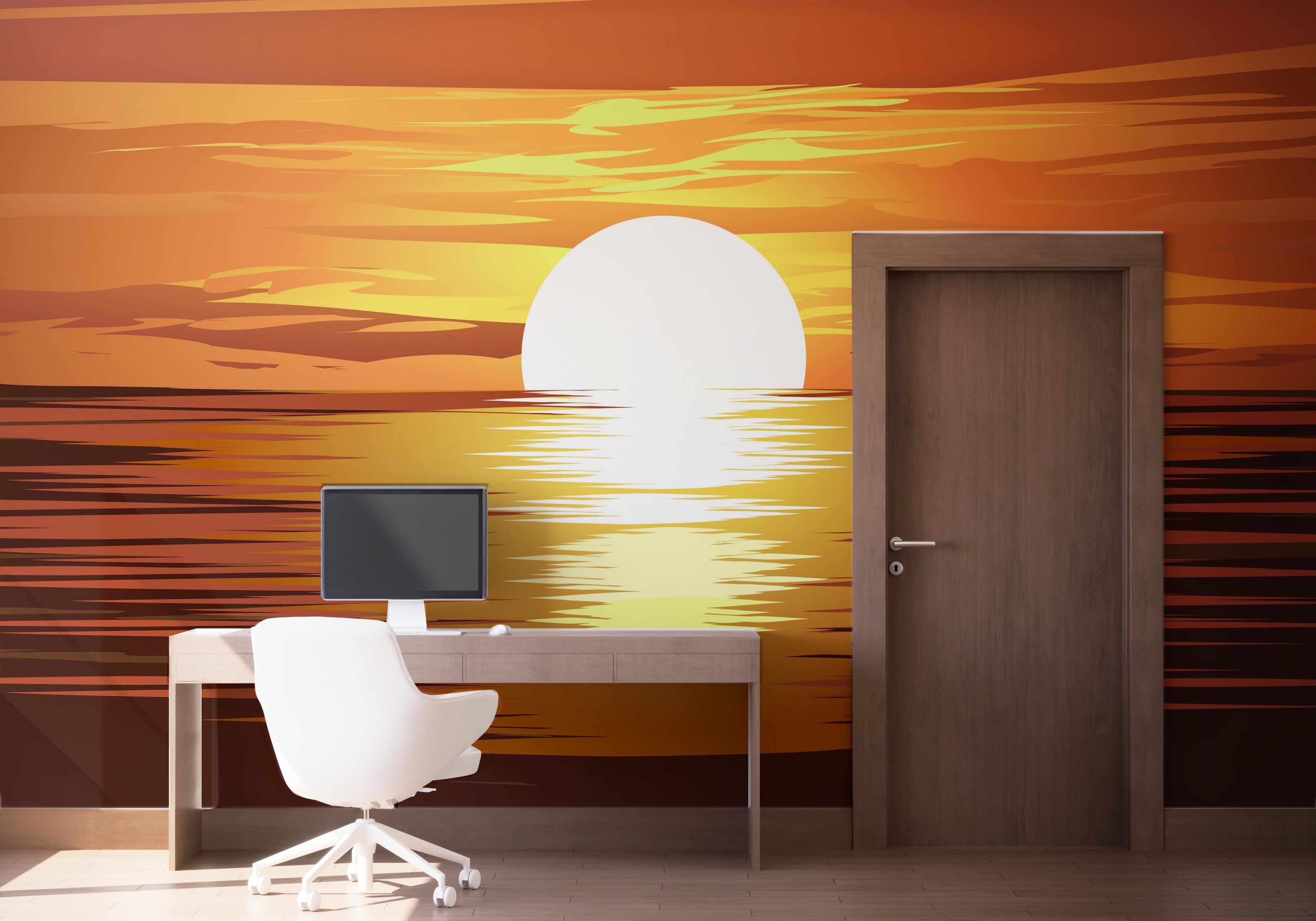Brown Sunset Ocean mockup 1