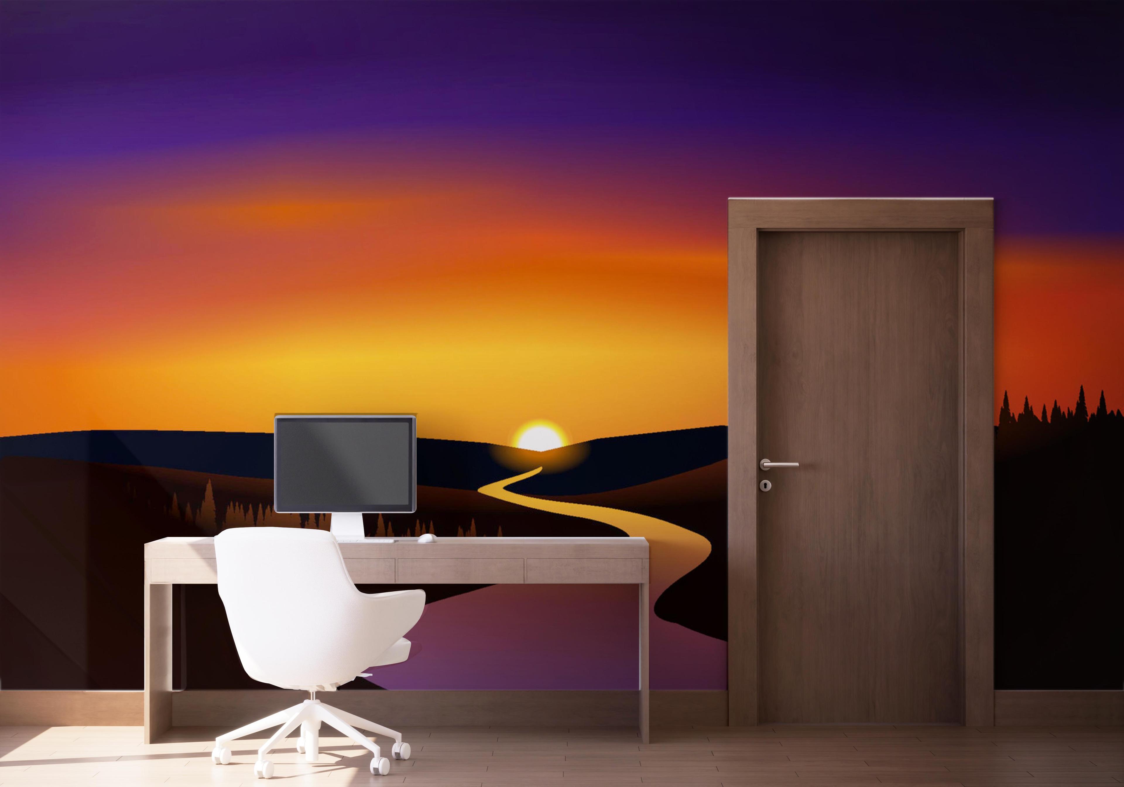 Fototapete Purple River Sunset mockup 1