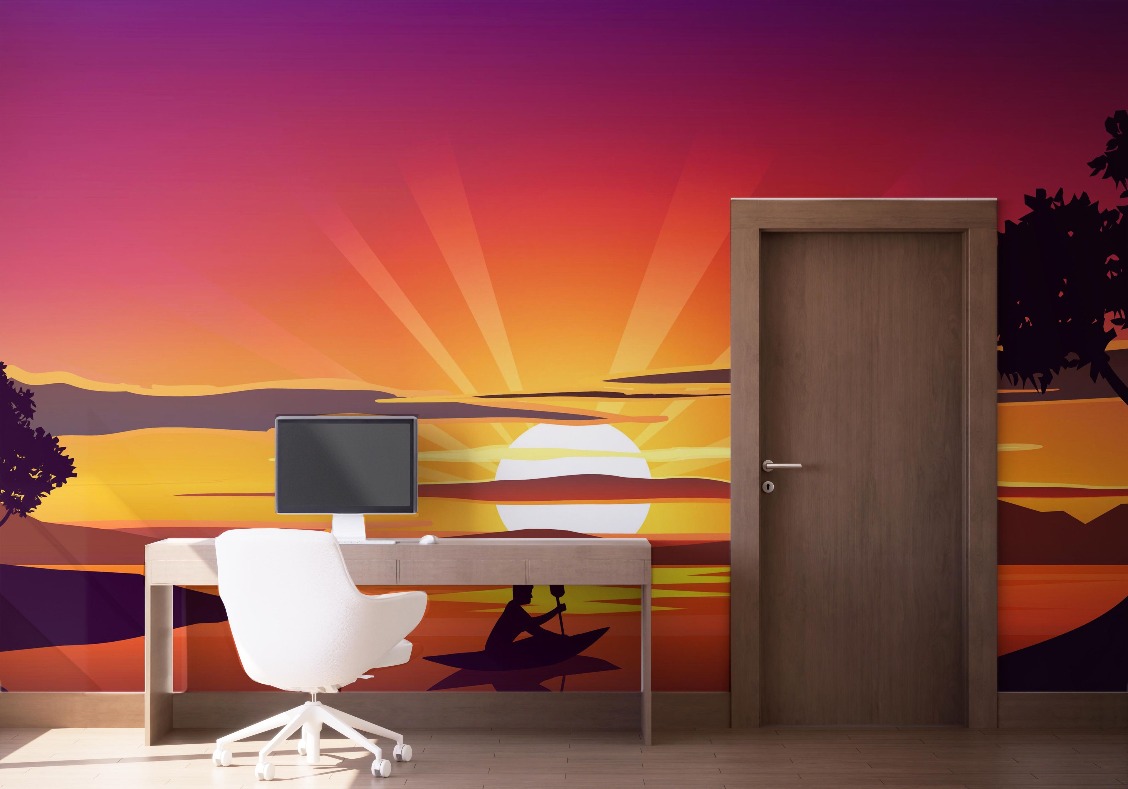 Purple Sunrise Boat mockup 1