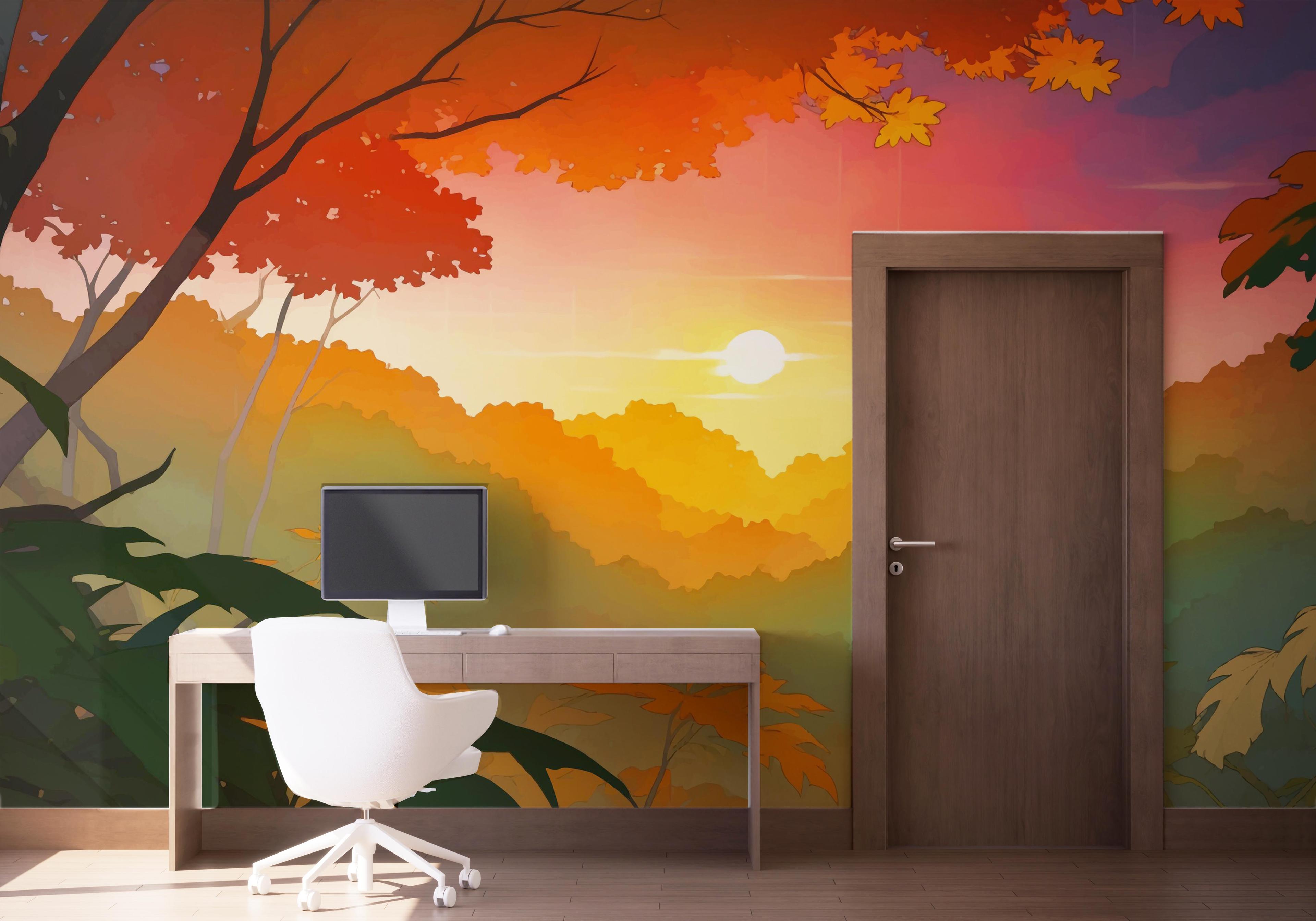 Fototapete Sunset Autumn View mockup 1