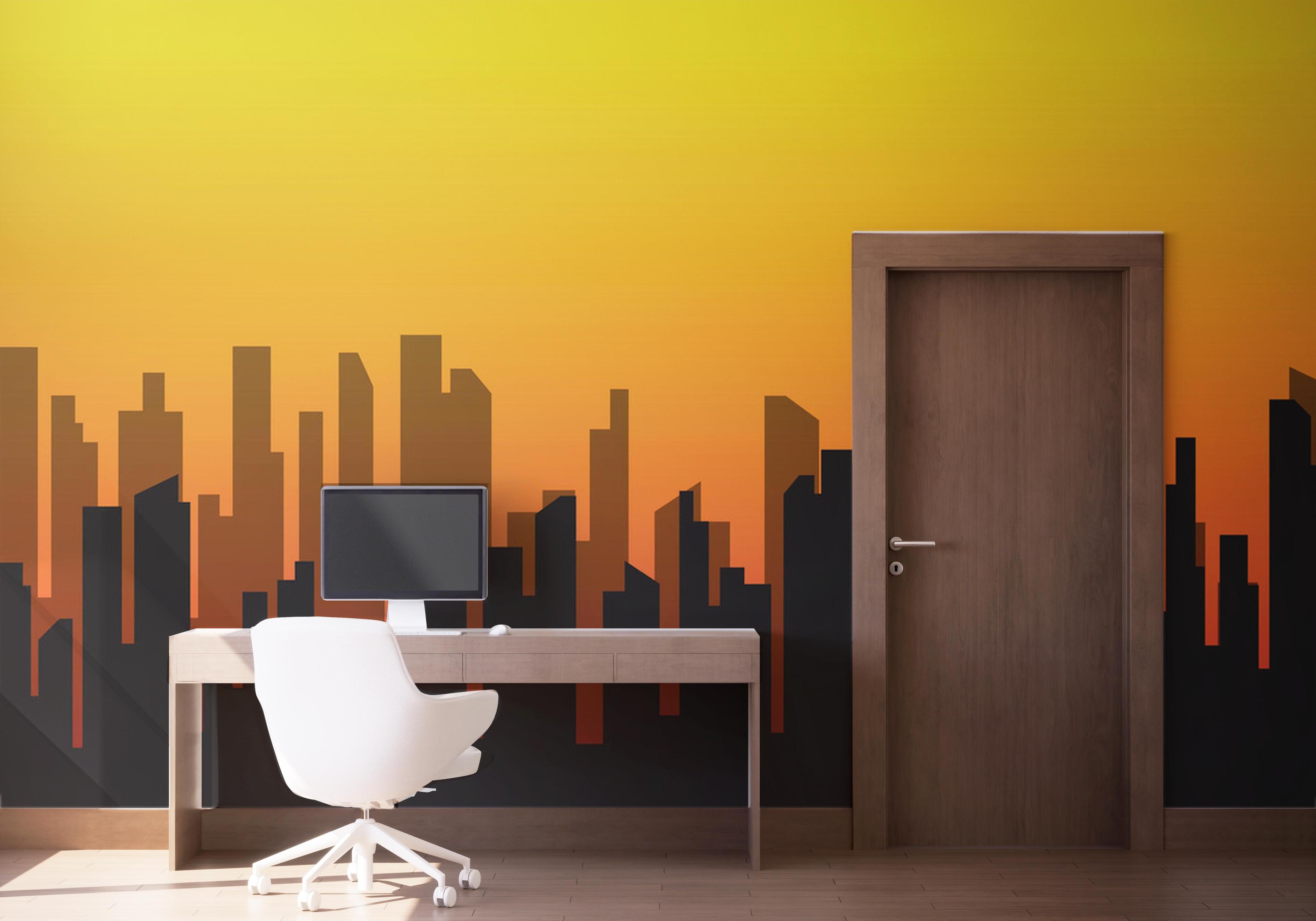 Fototapete Sunset City Shadow mockup 1