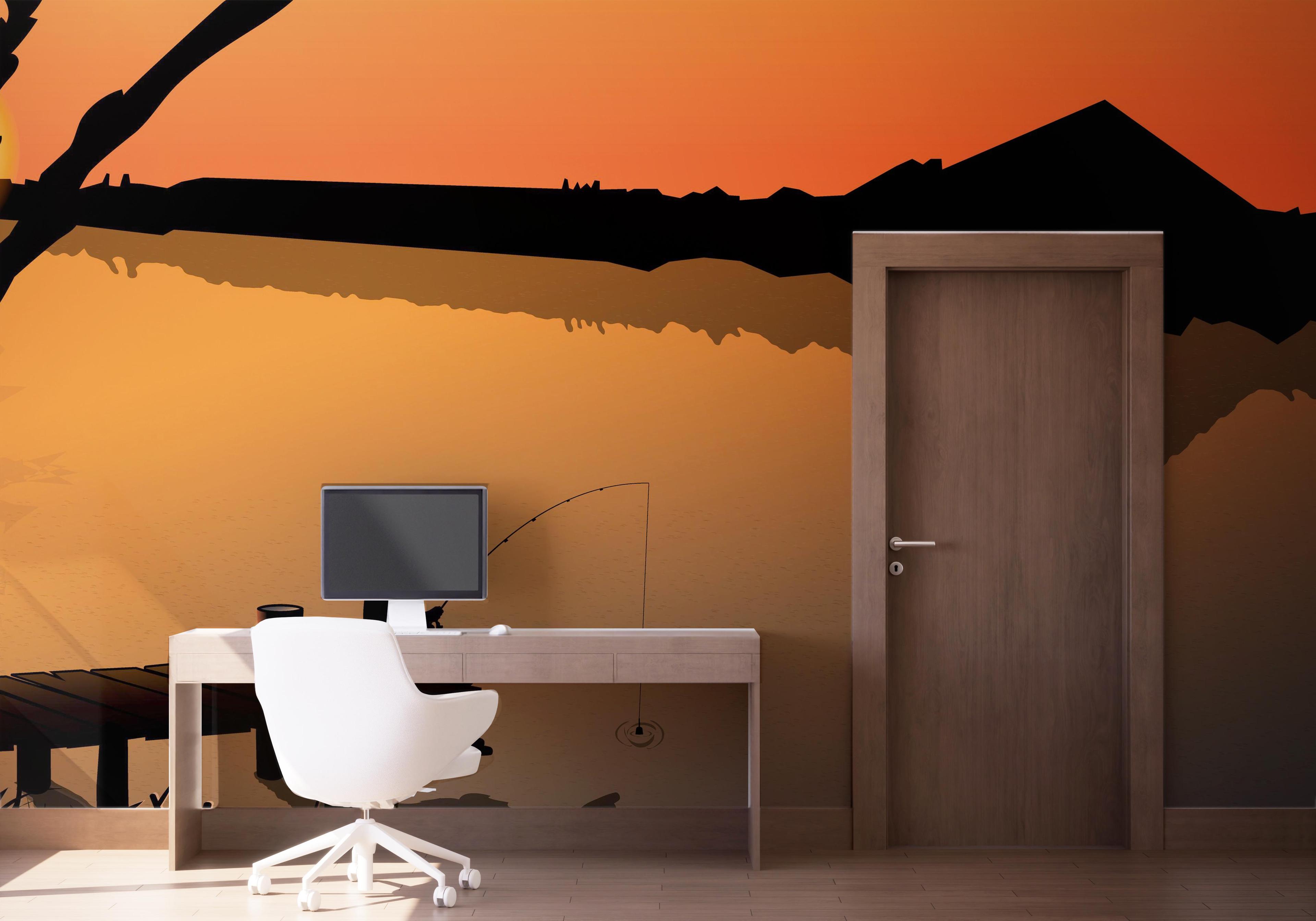 Fototapete Sunset Fisherman mockup 1