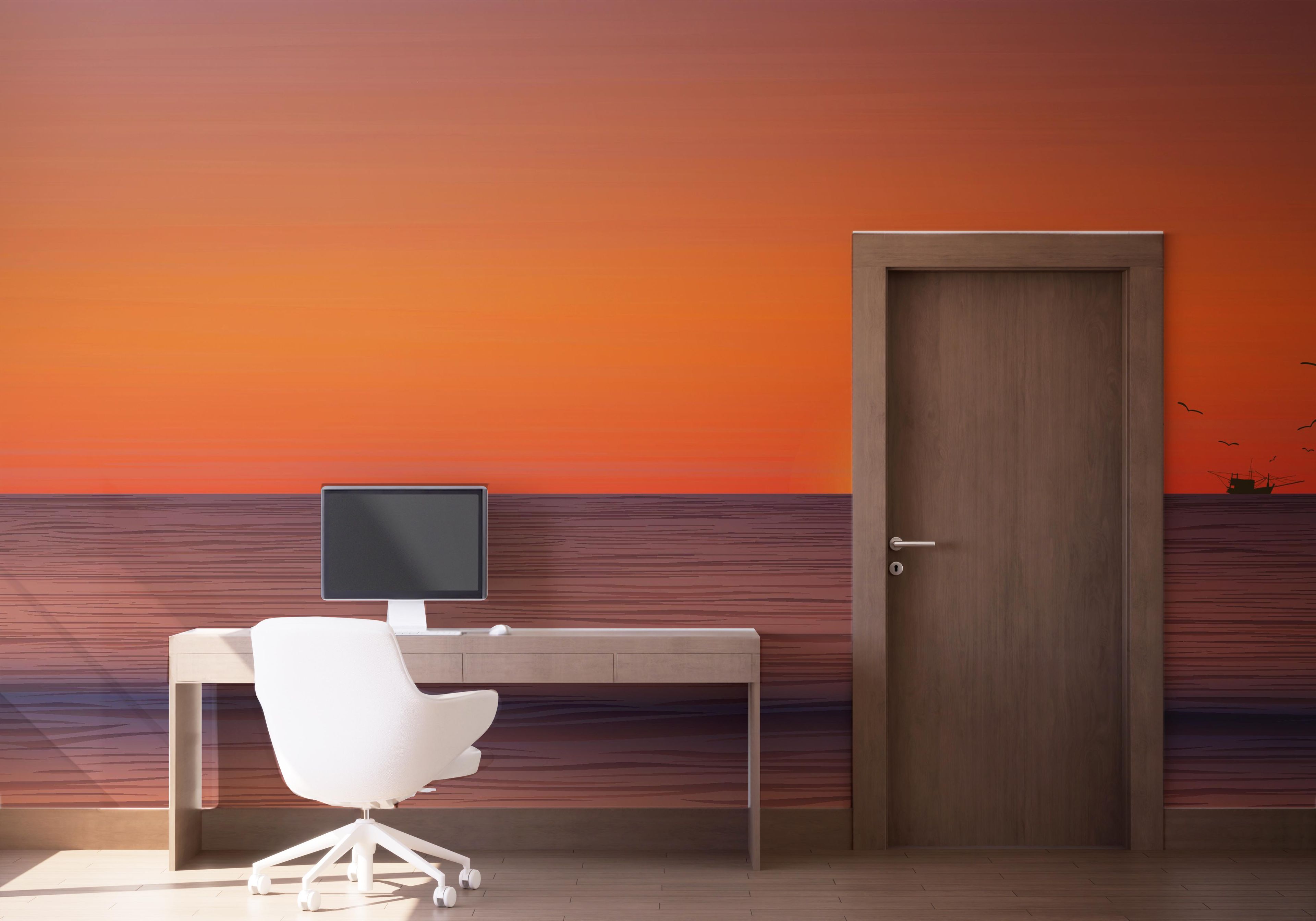 Sunset Green Boat mockup 1