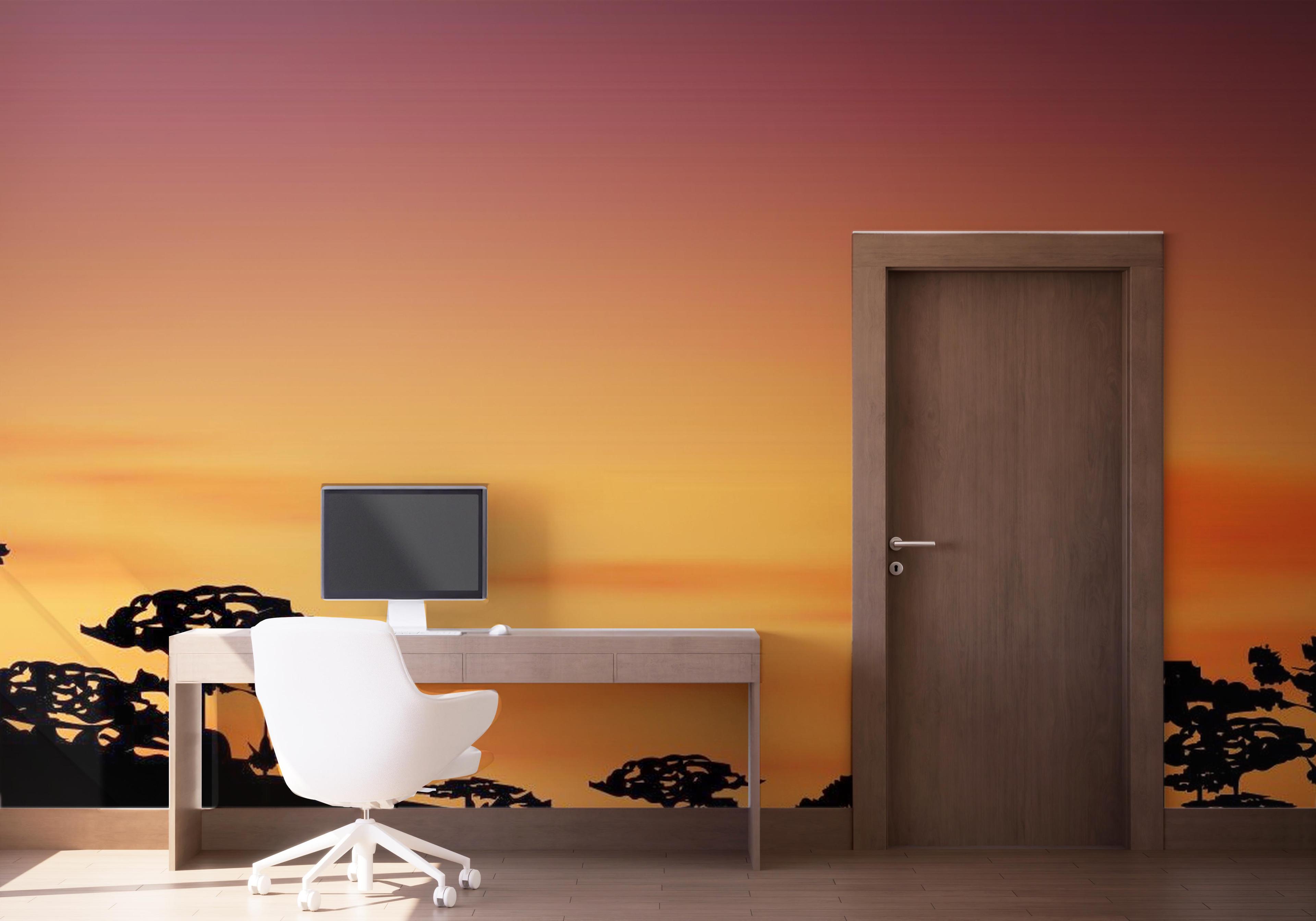 Fototapete Sunset Tree Hill mockup 1