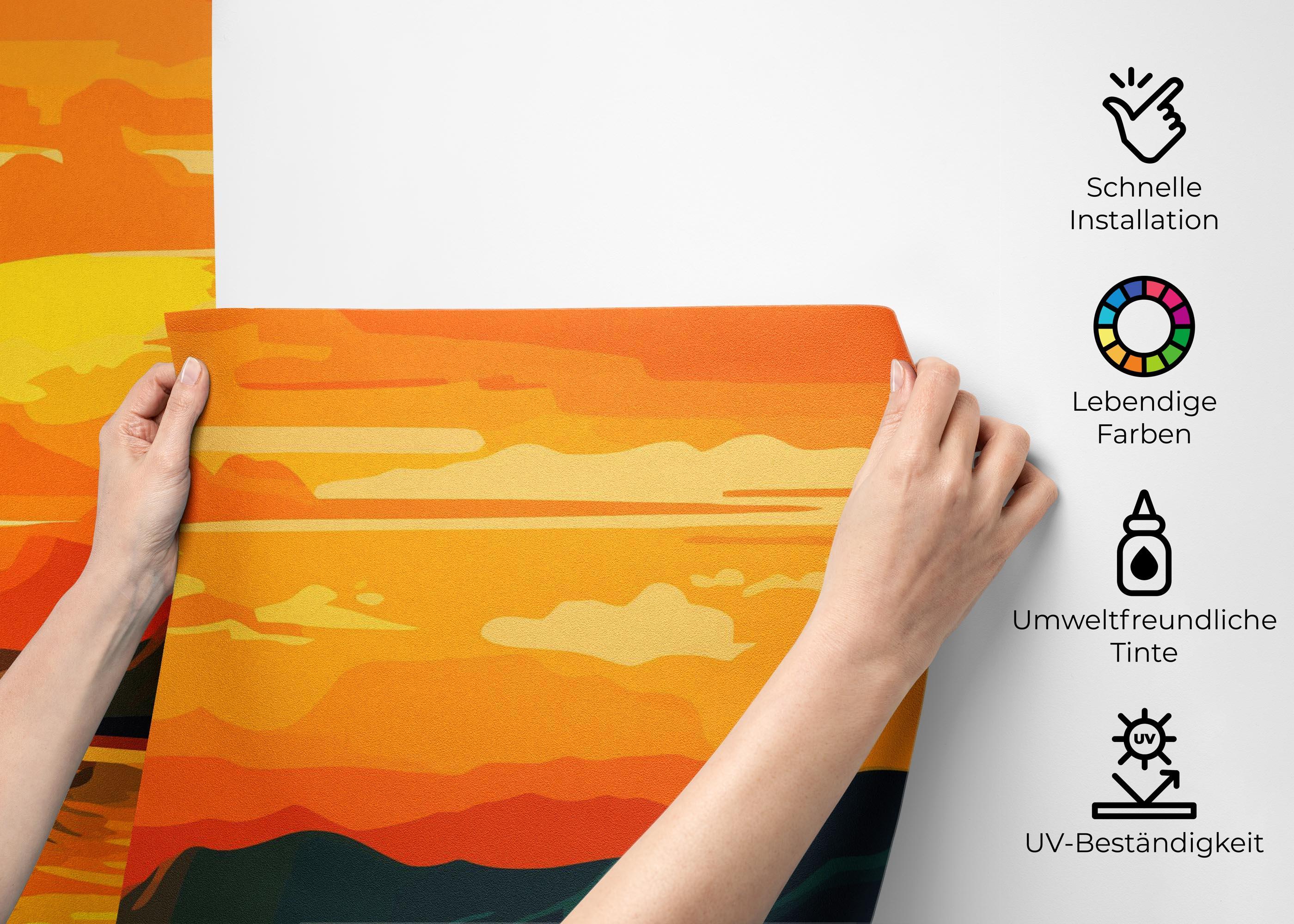 Fototapete Sunset Art Beach mockup 2