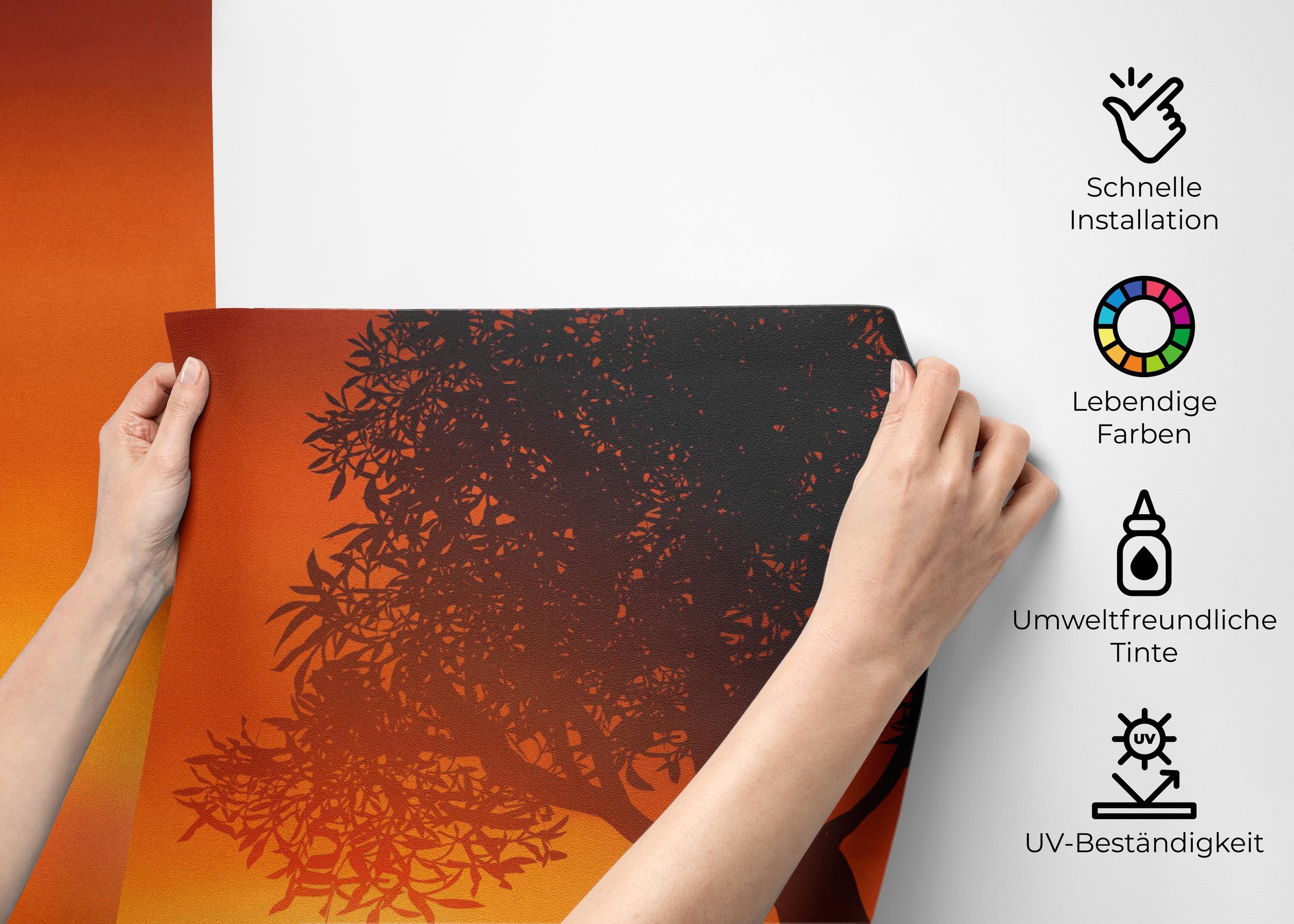 Fototapete Sunset Red Glow mockup 2