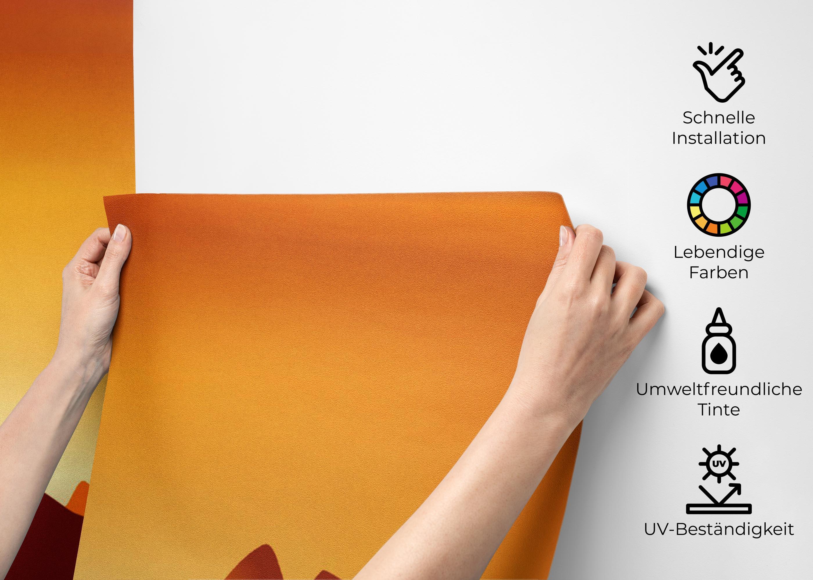 Fototapete Sunset View Mountain mockup 2