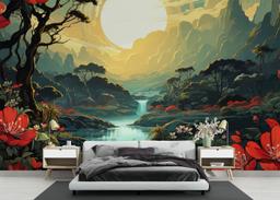 Red Flower Sunset mockup 3