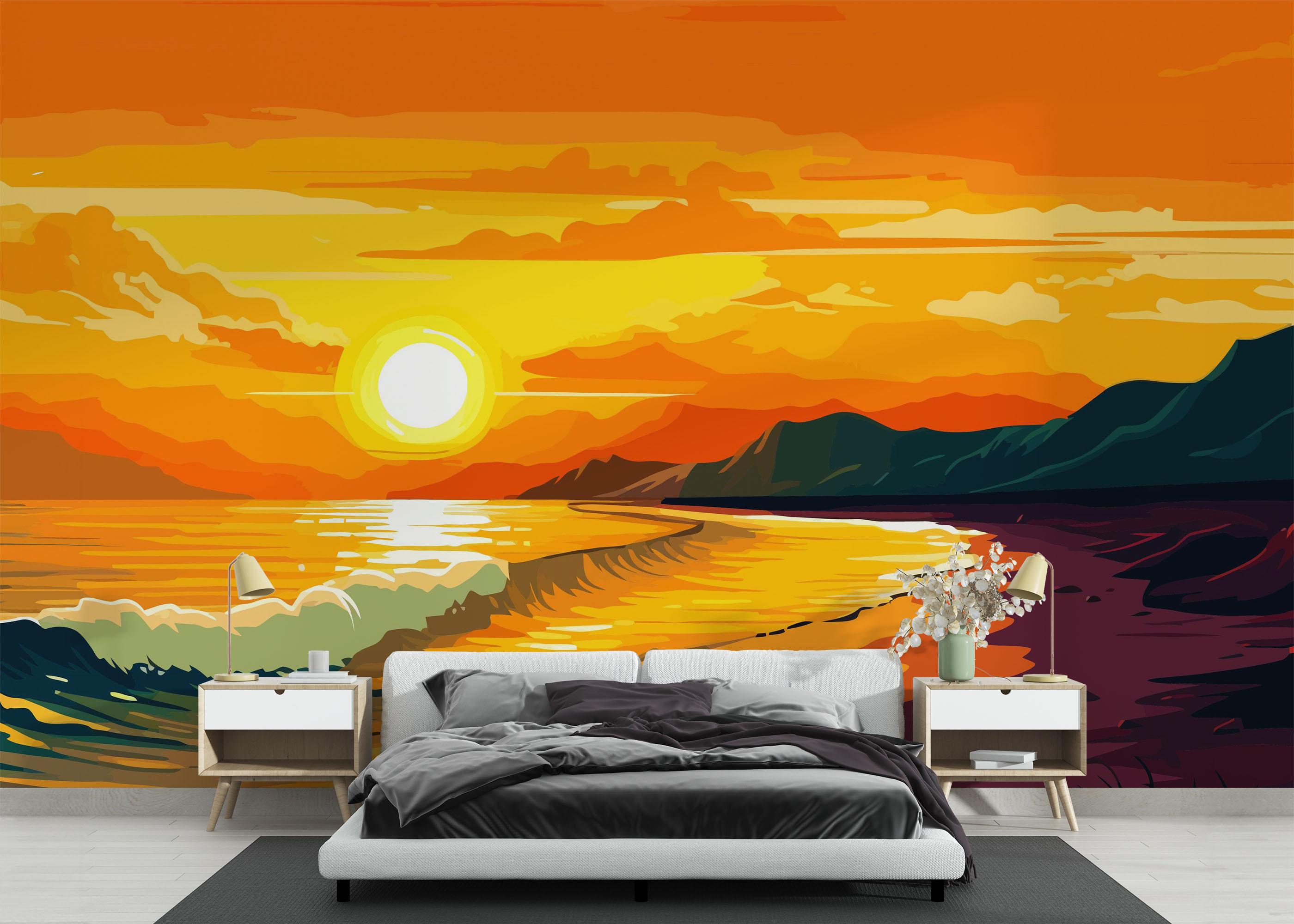 Fototapete Sunset Art Beach mockup 3